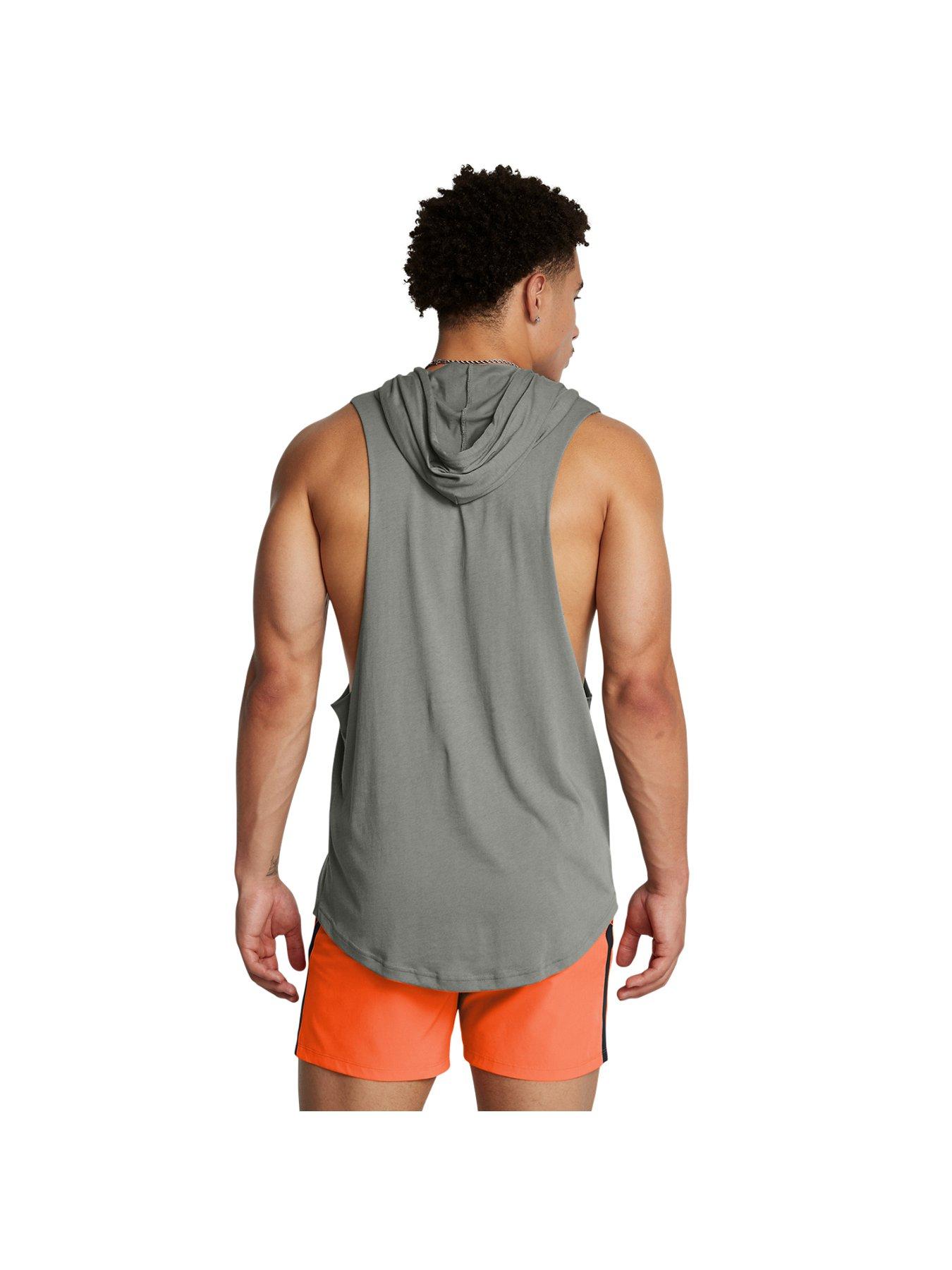 UNDER ARMOUR Mens Training Project Rock Sleeveless Hoodie Green Very
