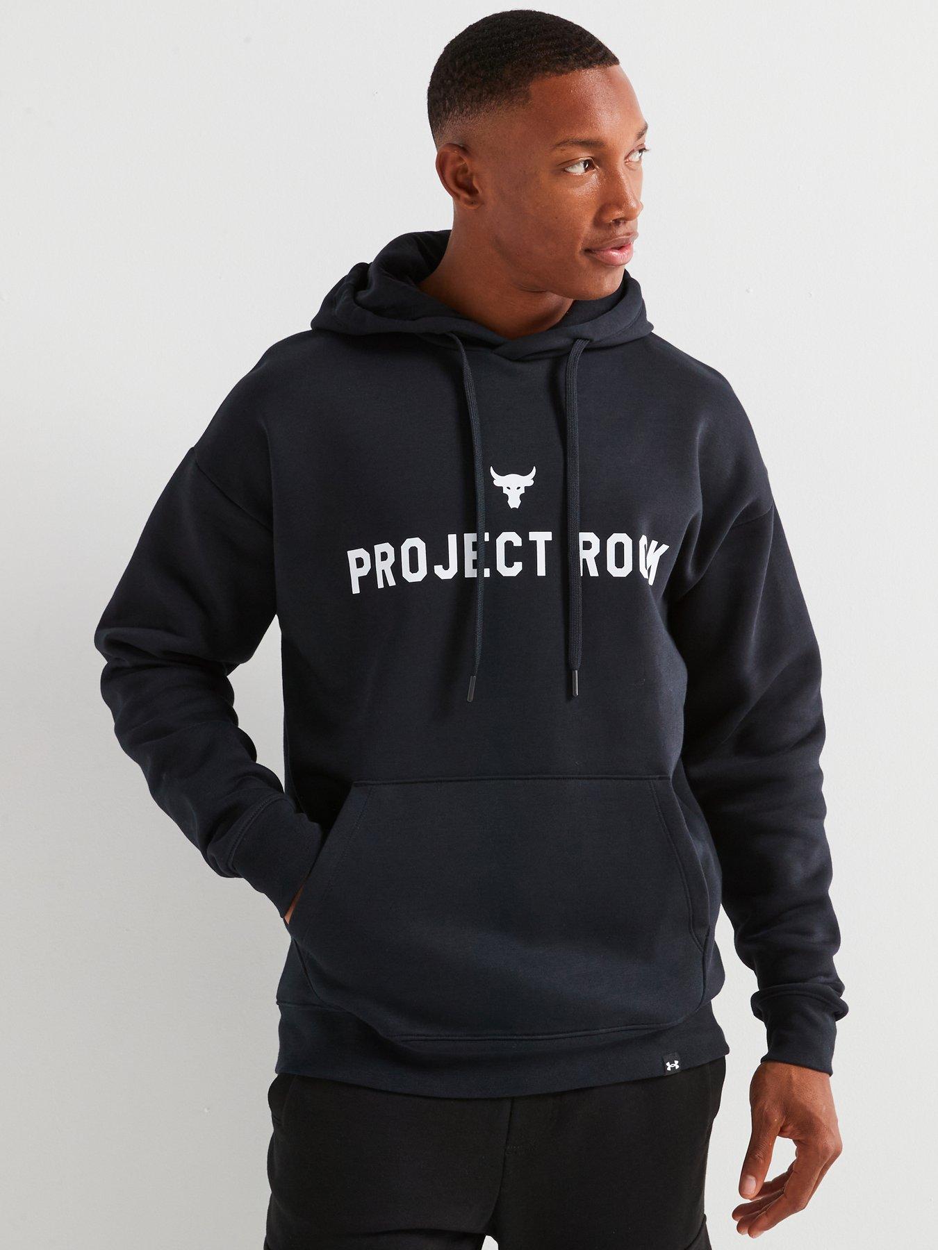 UNDER ARMOUR Mens Training Project Rock Icon Fleece Hoodie Black Very