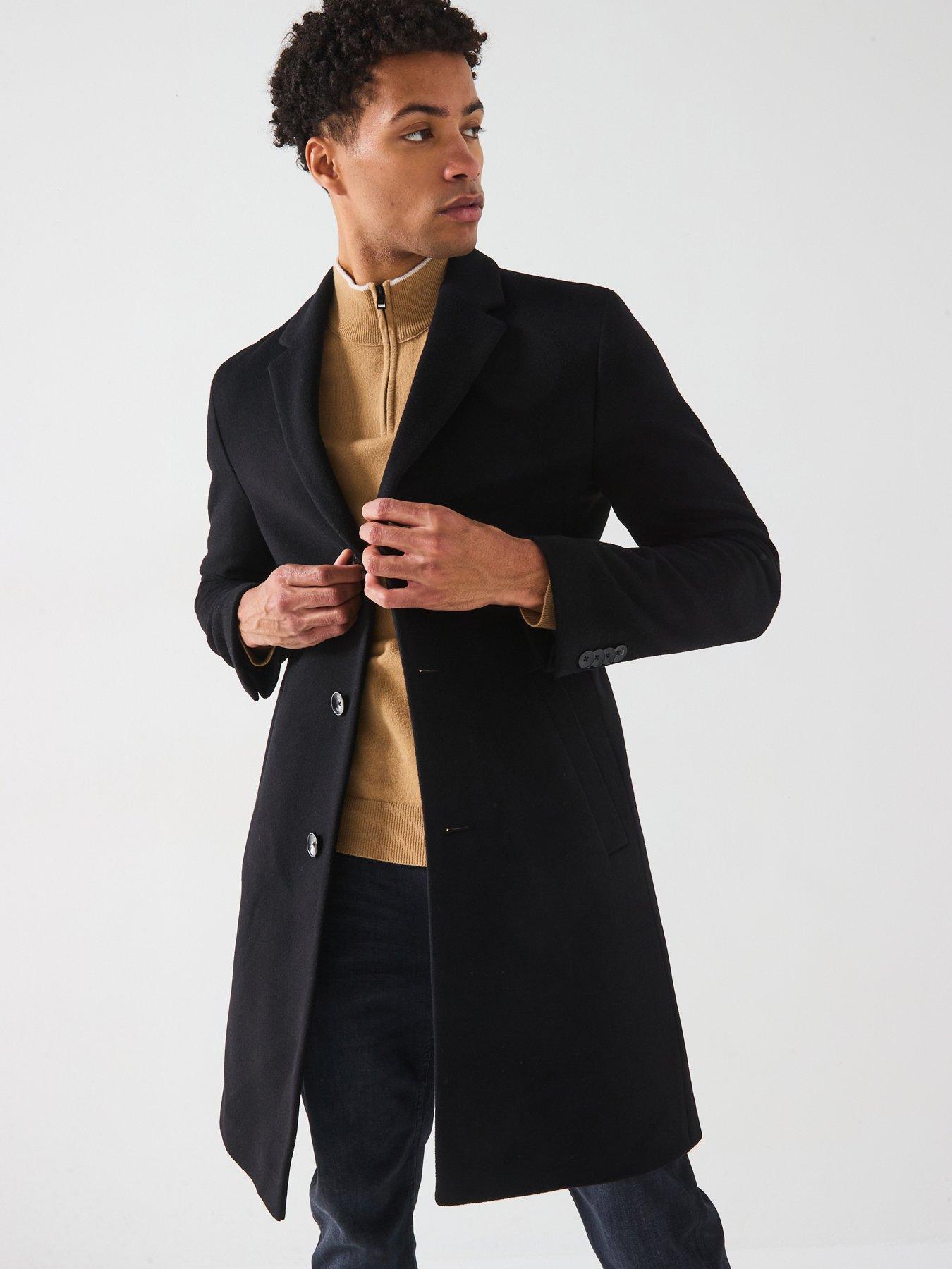 Slim fit wool overcoat online