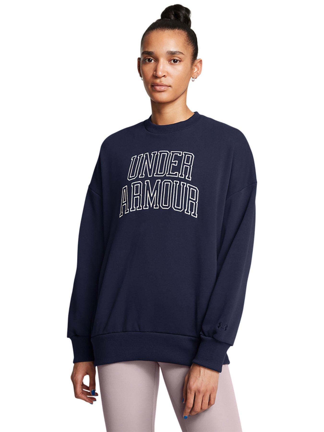 Image 1 of 2 of UNDER ARMOUR Womens Training Icon Heavyweight Terry Oversized Sweat - Navy