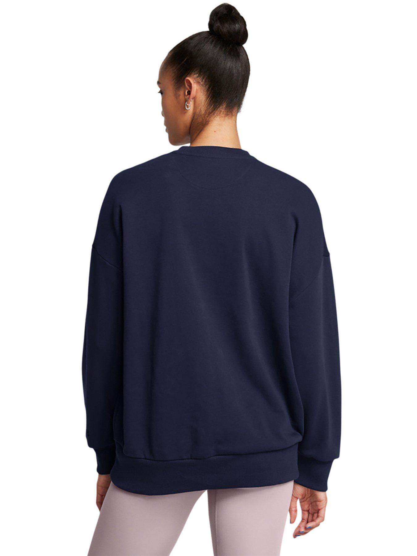 Image 2 of 2 of UNDER ARMOUR Womens Training Icon Heavyweight Terry Oversized Sweat - Navy