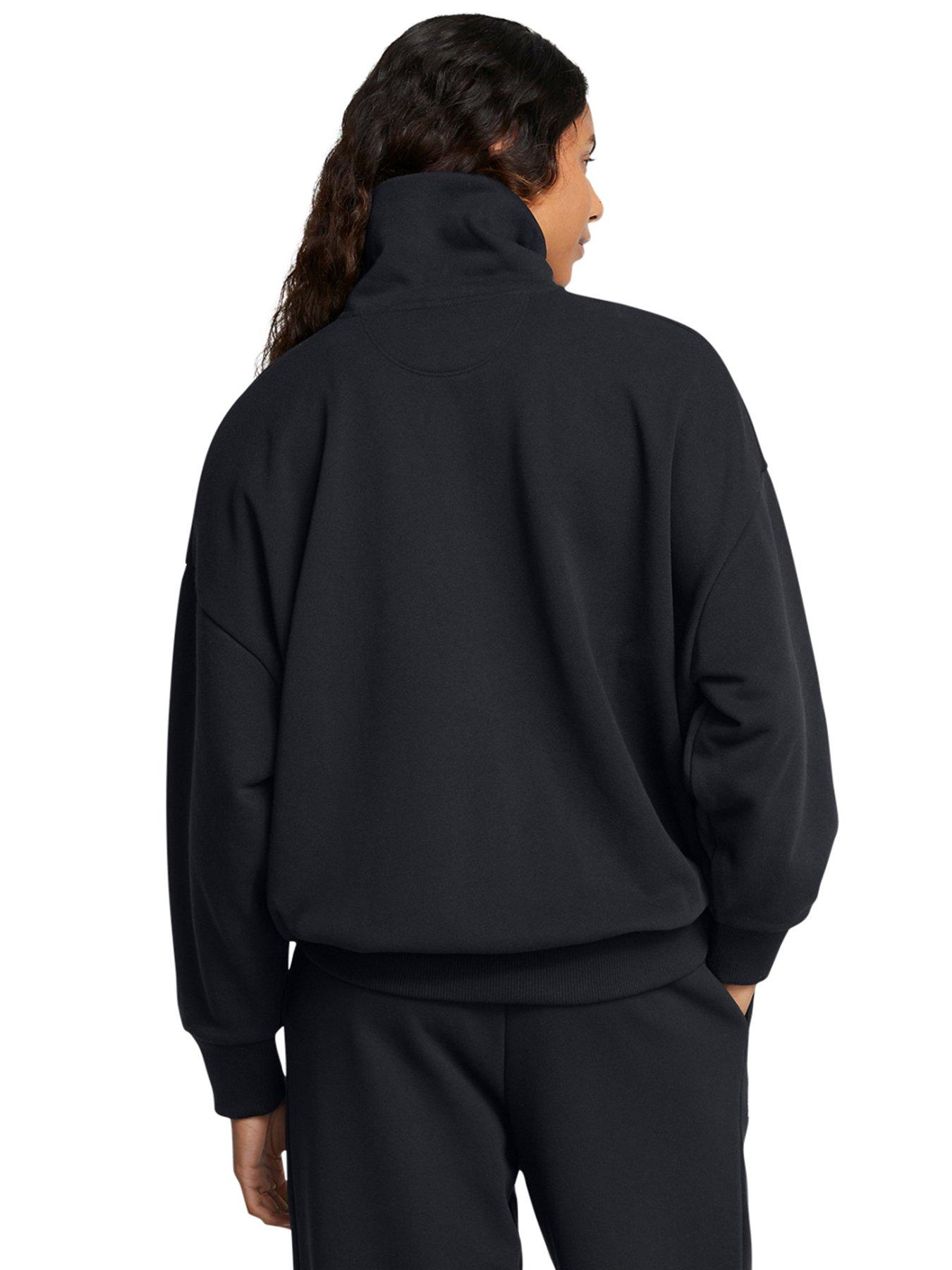 Image 2 of 3 of UNDER ARMOUR Women's Training Icon Heavyweight Terry Oversized 1/4 Zip Sweatshirt- Black