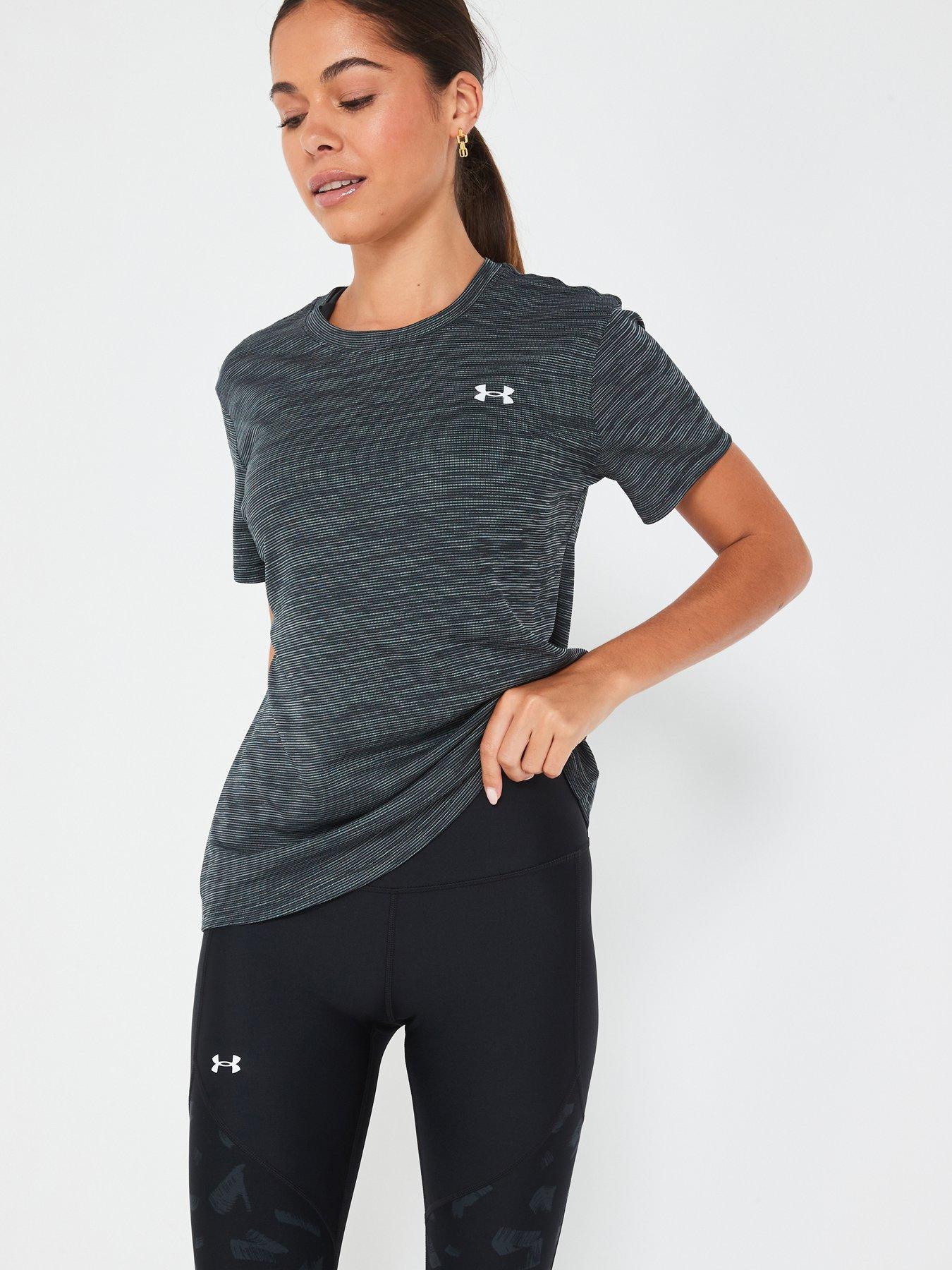 UNDER ARMOUR Womens Training Tech Textured T-Shirt - Black, Black, Size S, Women