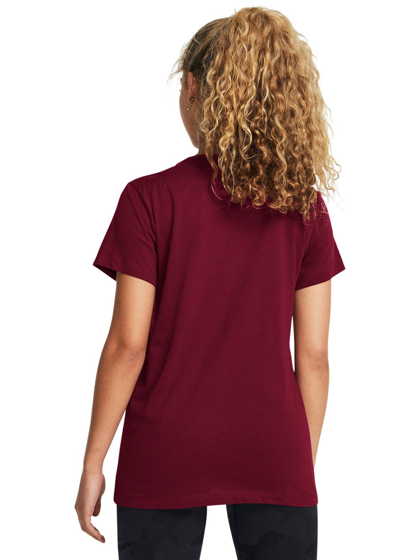 UNDER ARMOUR Womens Training Sportstyle Logo T Shirt Burgundy Very