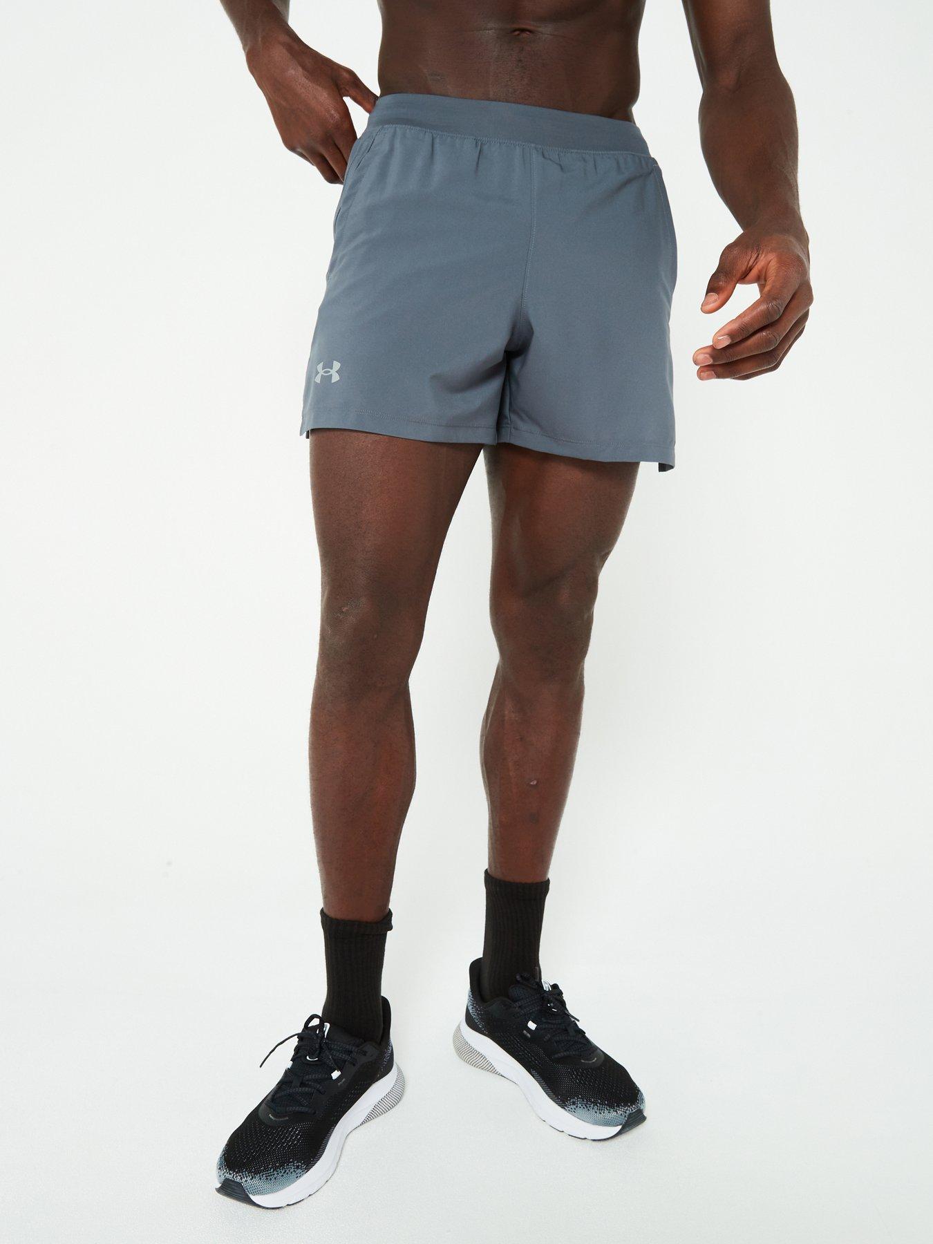 UNDER ARMOUR Mens Running Launch 5inch Shorts - Grey