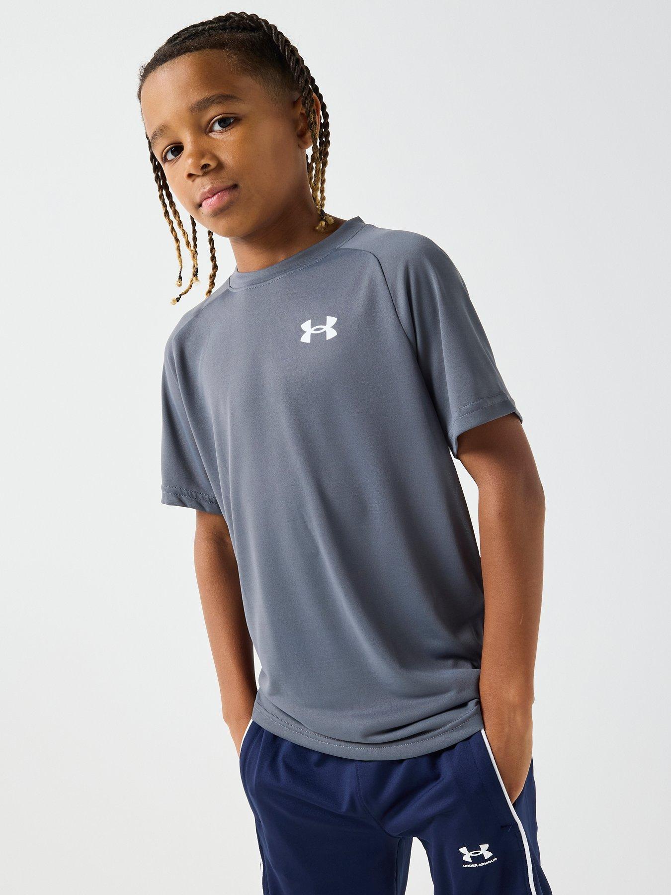 UNDER ARMOUR: Boys Training Tech 20 T-Shirt - Grey