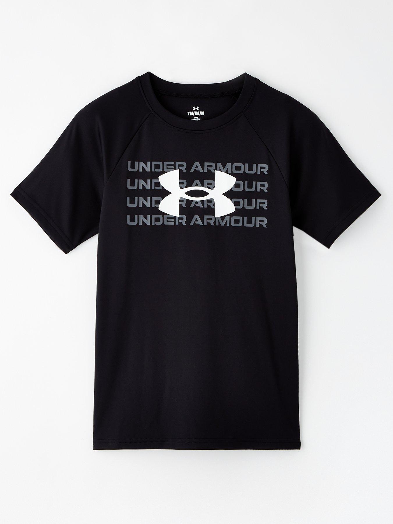 undefined Boys Training Tech Wordmark Logo T-Shirt - Black