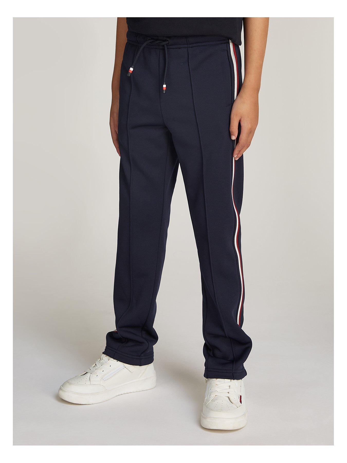 undefined Boys Global Stripe Reg Track Pants - Navy