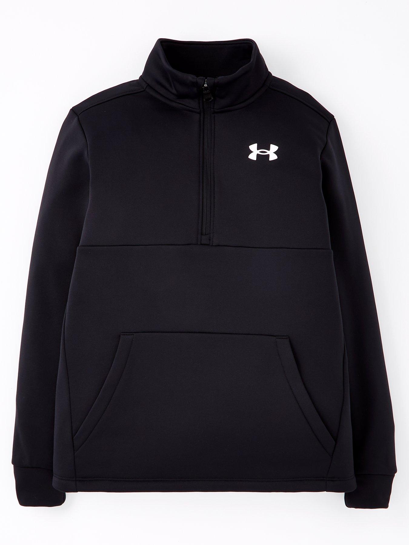 Girls Training Armour Fleece 1 2 Zip Black