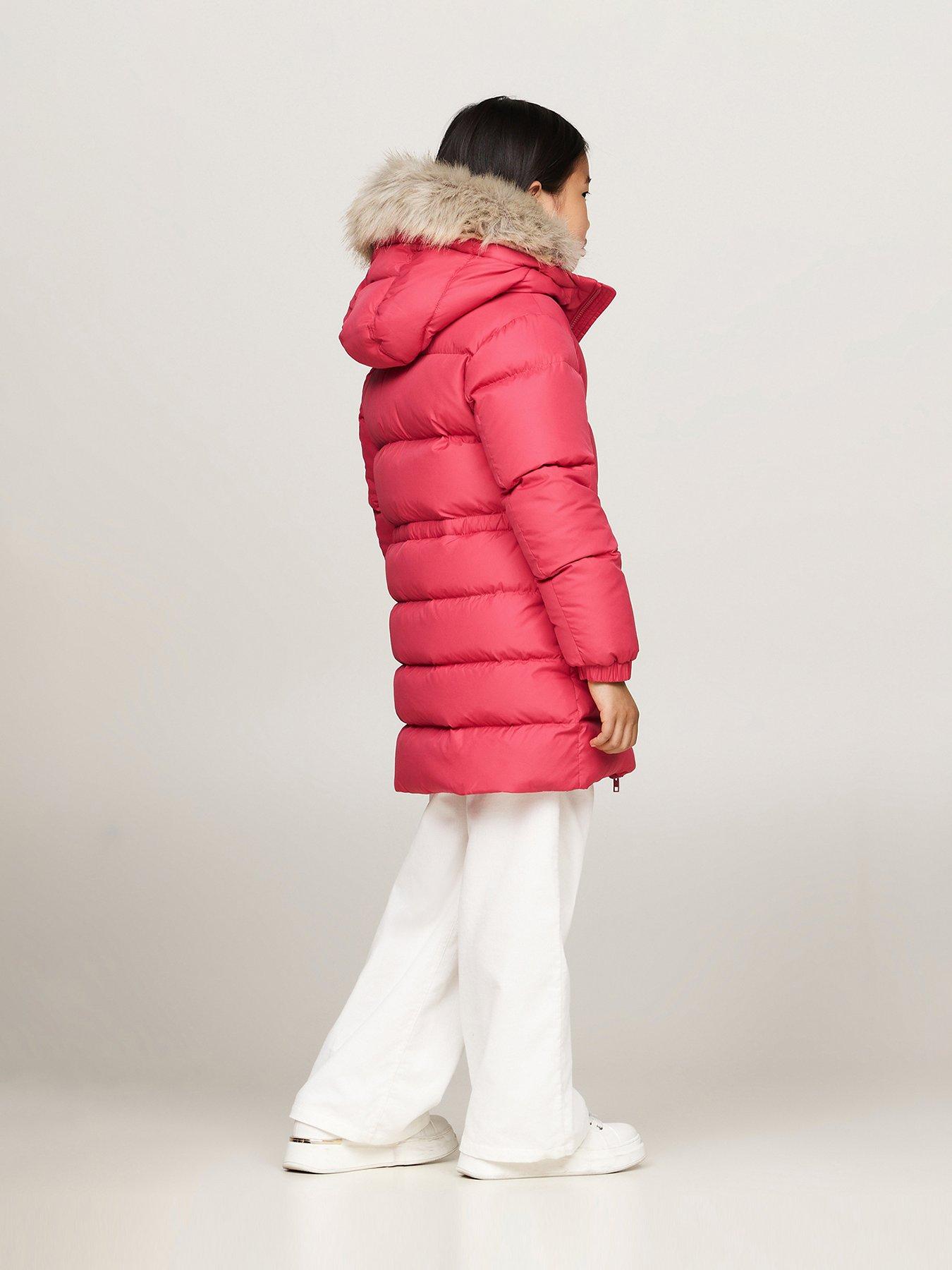 Tommy Hilfiger Girls Long Waisted Down Jacket Pink Very