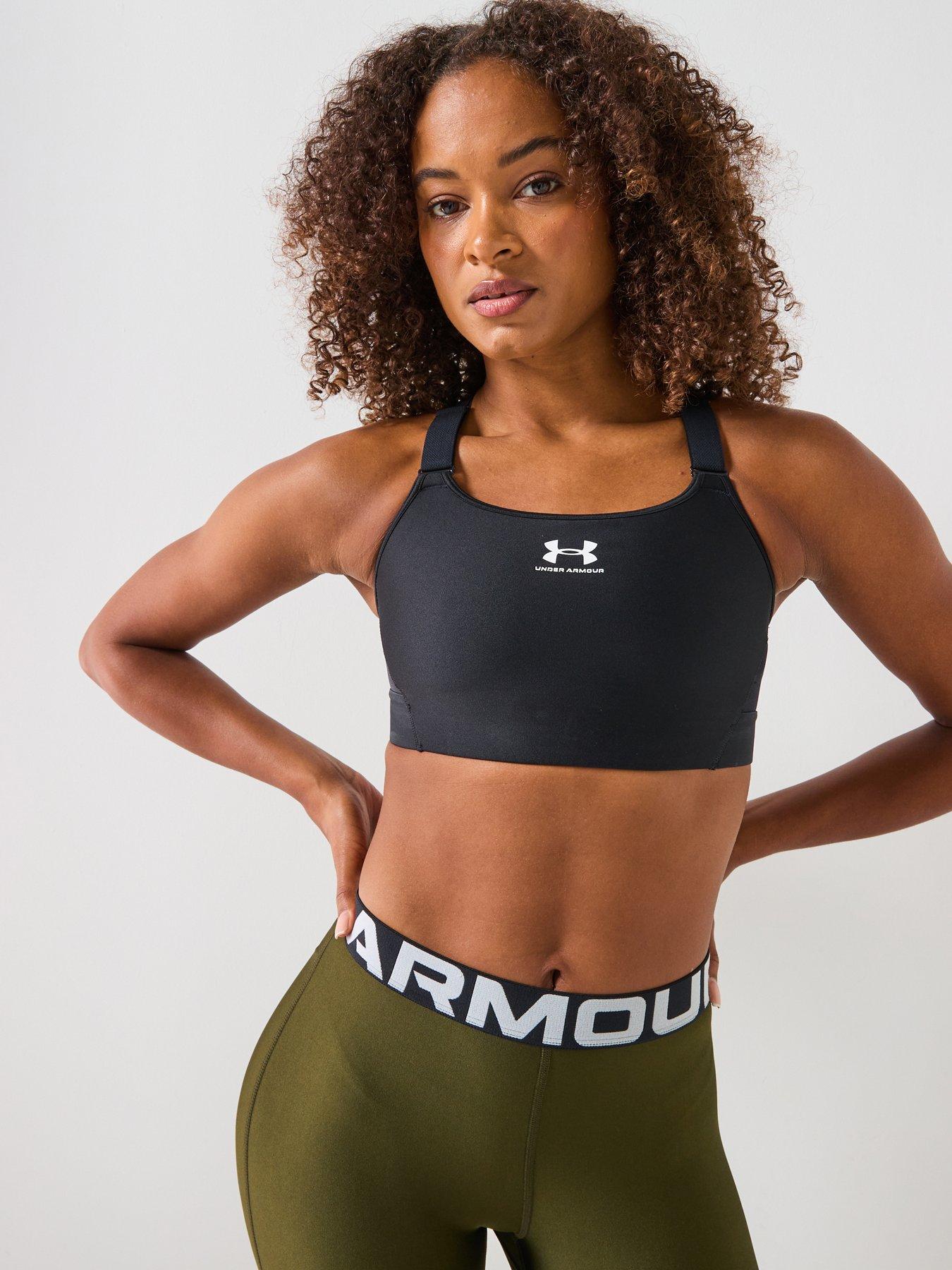 UNDER ARMOUR Womens Training Heat Gear High Support Sports Bra, Black / / White, Size Xs, Women