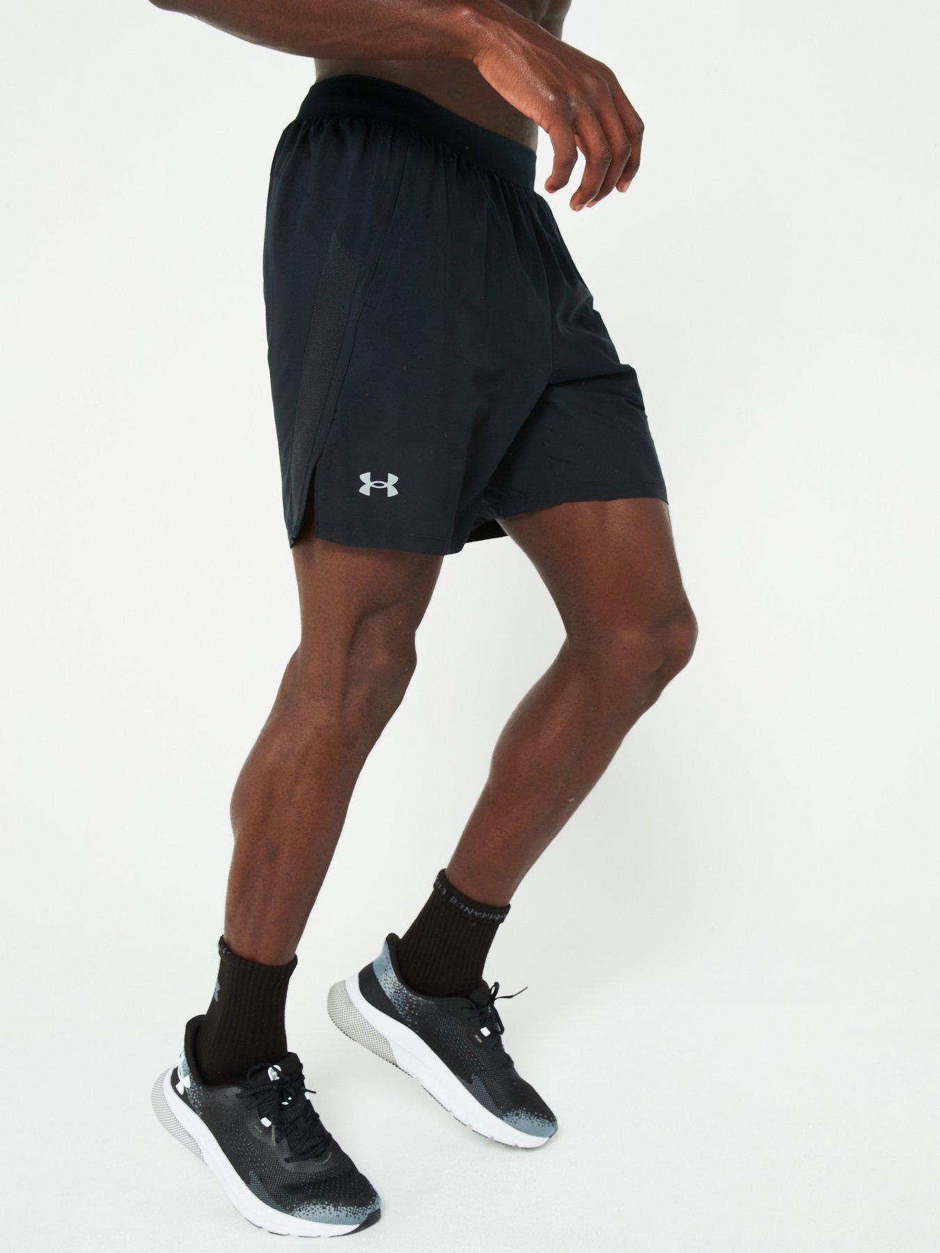 UNDER ARMOUR Mens Running Launch 7inch Shorts, Black / Black / Reflective, Size S, Men