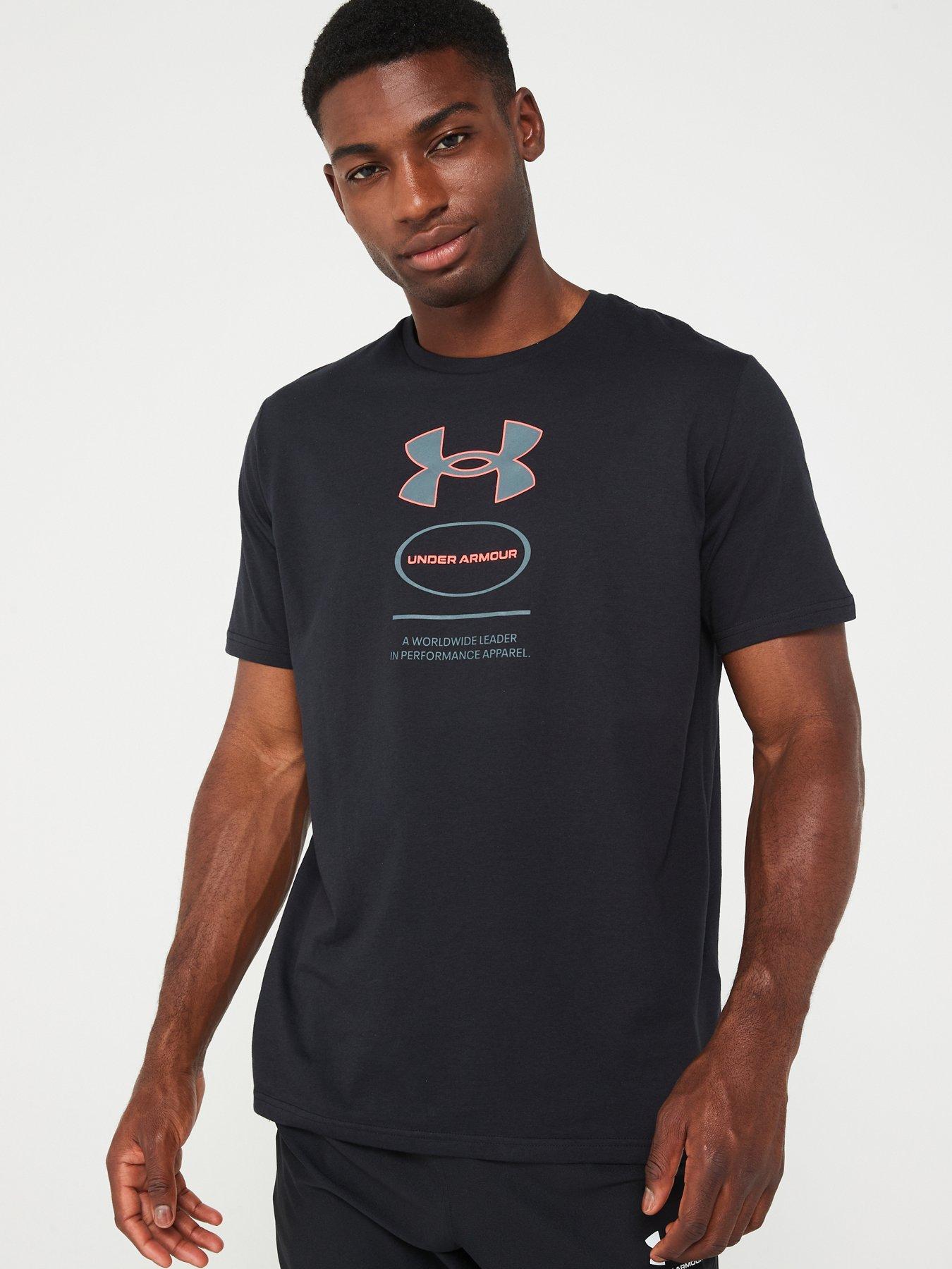 UNDER ARMOUR Mens Training Branded Gel Stack T-shirt - Black