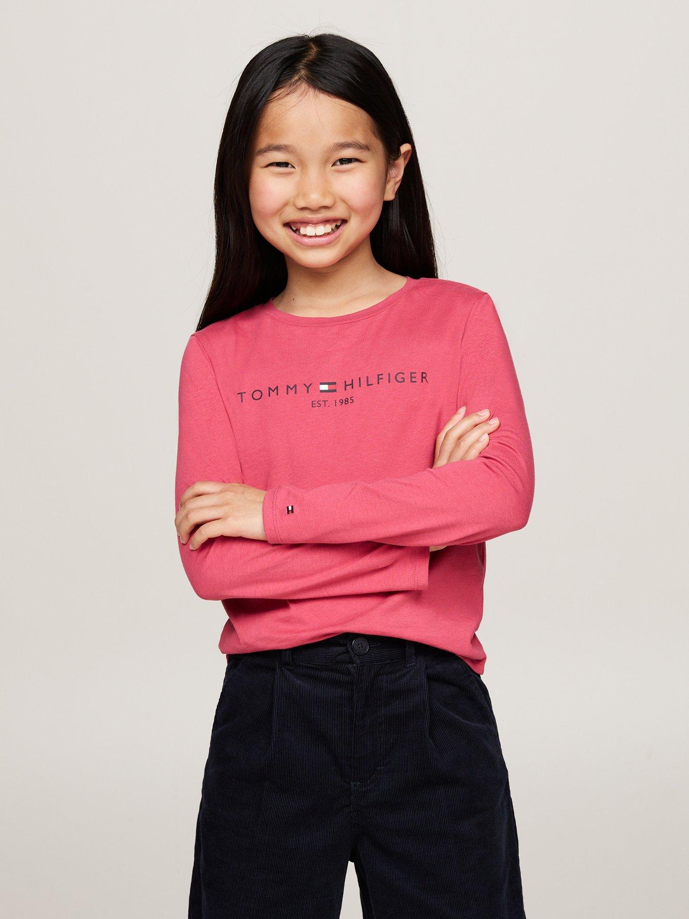 Image 1 of 5 of Tommy Hilfiger Girls Essential Long Sleeve T-shirt - Pink