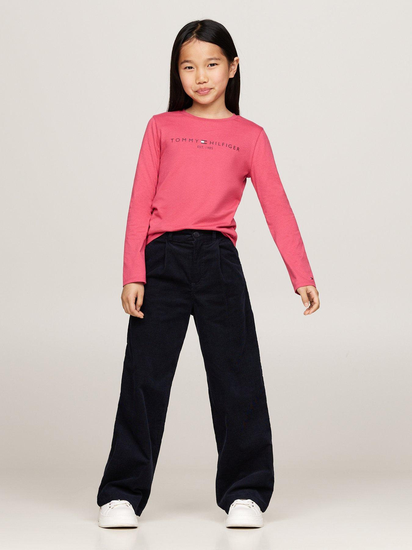 Image 3 of 5 of Tommy Hilfiger Girls Essential Long Sleeve T-shirt - Pink