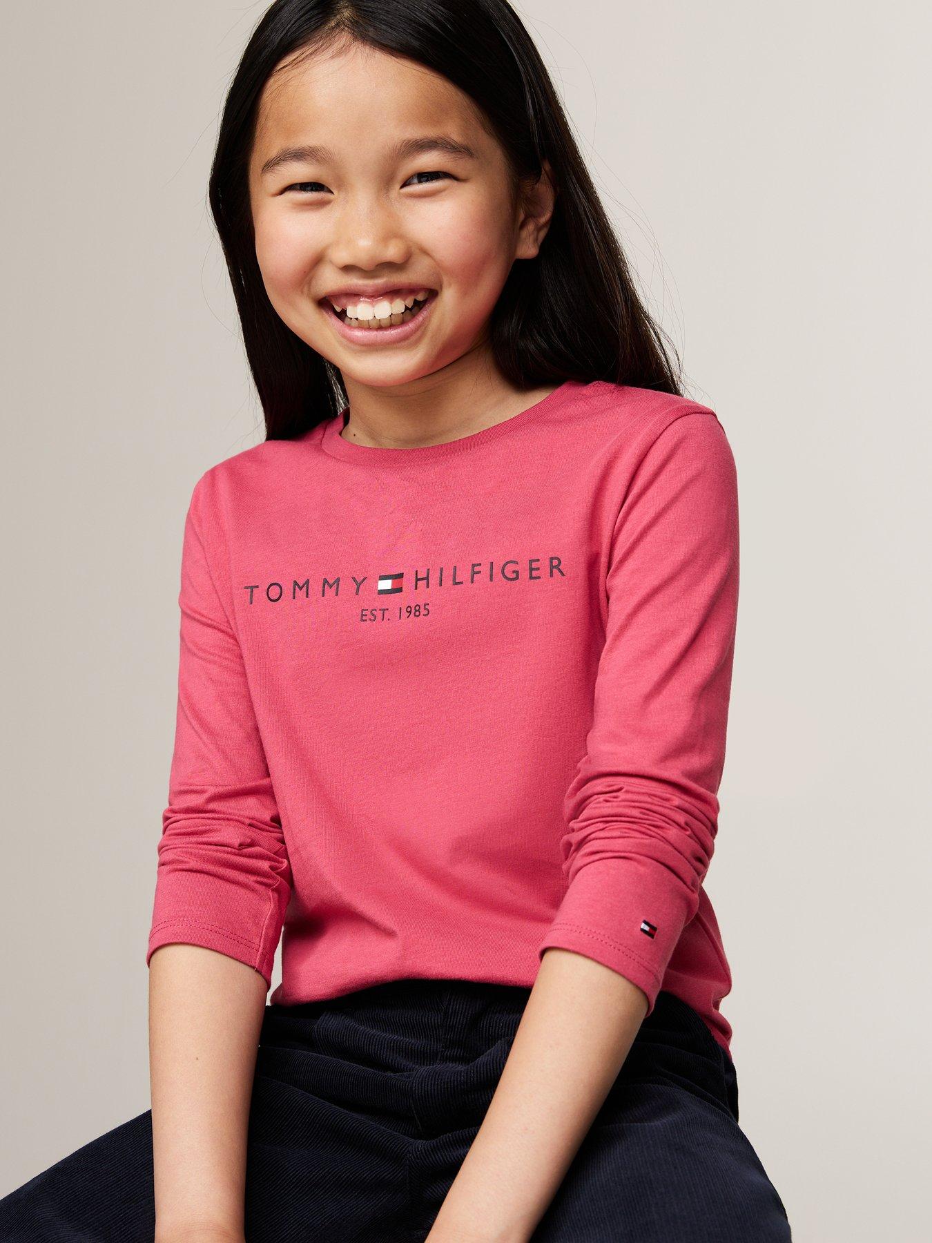 Image 4 of 5 of Tommy Hilfiger Girls Essential Long Sleeve T-shirt - Pink