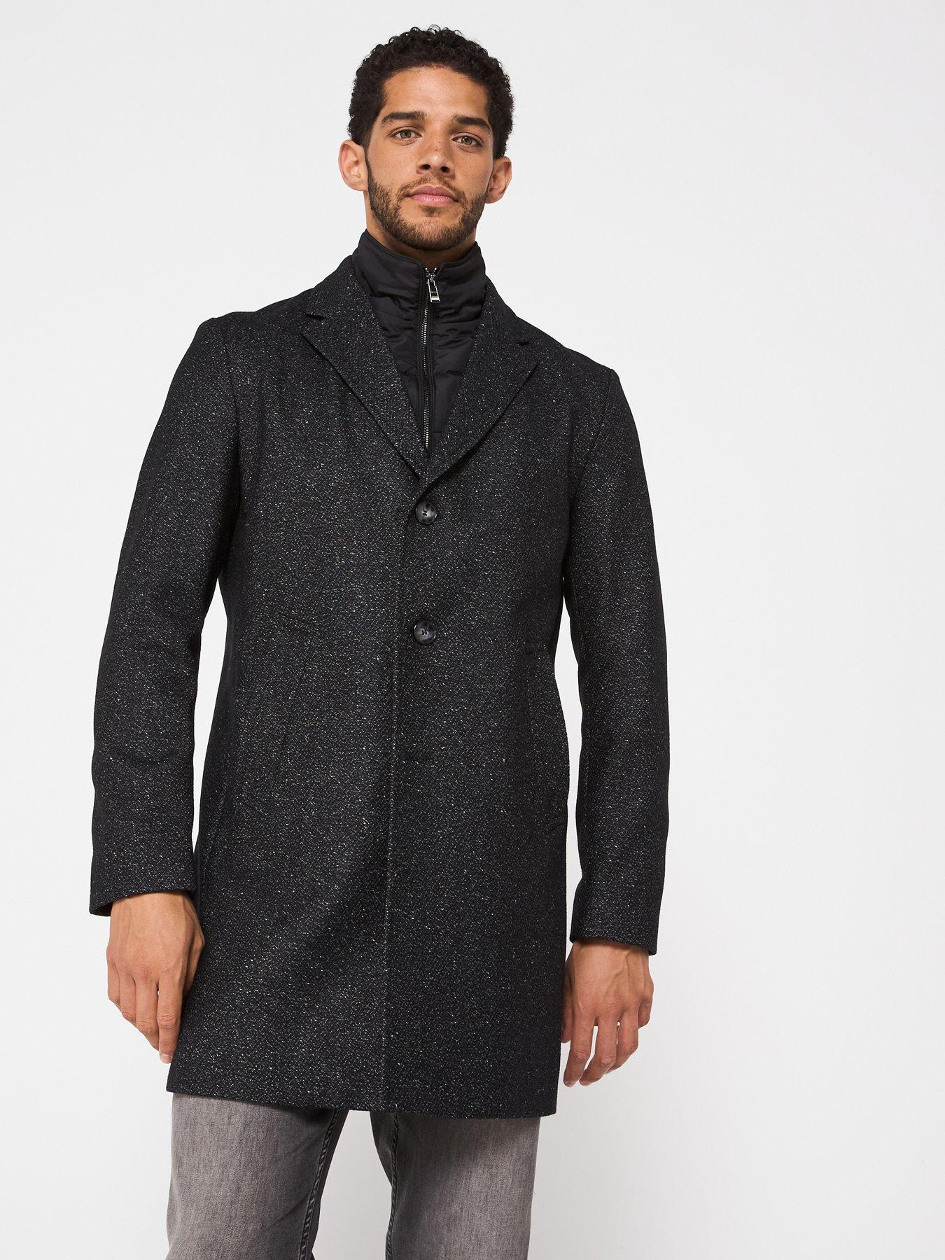 undefined H-Hyde Slim Fit Inner Bib Overcoat - Black