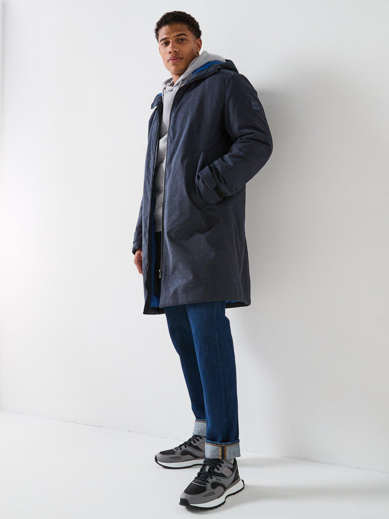 undefined P-Crandell Padded Longline Parka - Navy