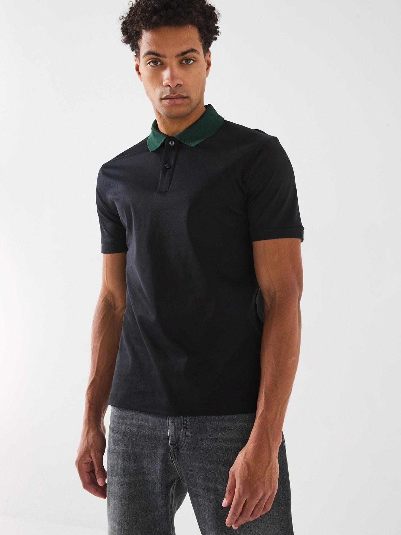 undefined Phillipson 117 Contrast Collar Mercerised Polo Shirt - Black