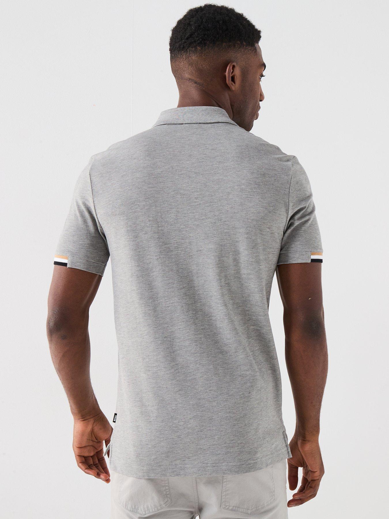 Image 2 of 6 of BOSS Parlay 147 Regular Fit Corporate Sleeve Trim Polo Shirt - Silver