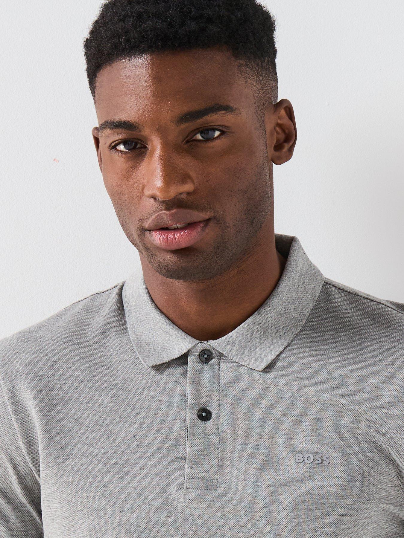 Image 5 of 6 of BOSS Parlay 147 Regular Fit Corporate Sleeve Trim Polo Shirt - Silver