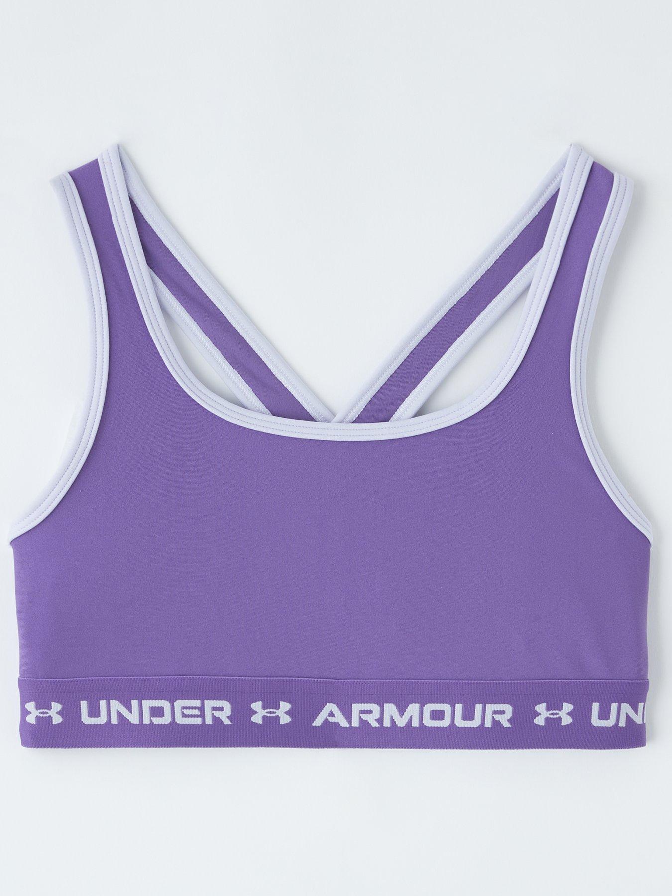 undefined Girls Training Crossback Mid Solid Bra - Purple