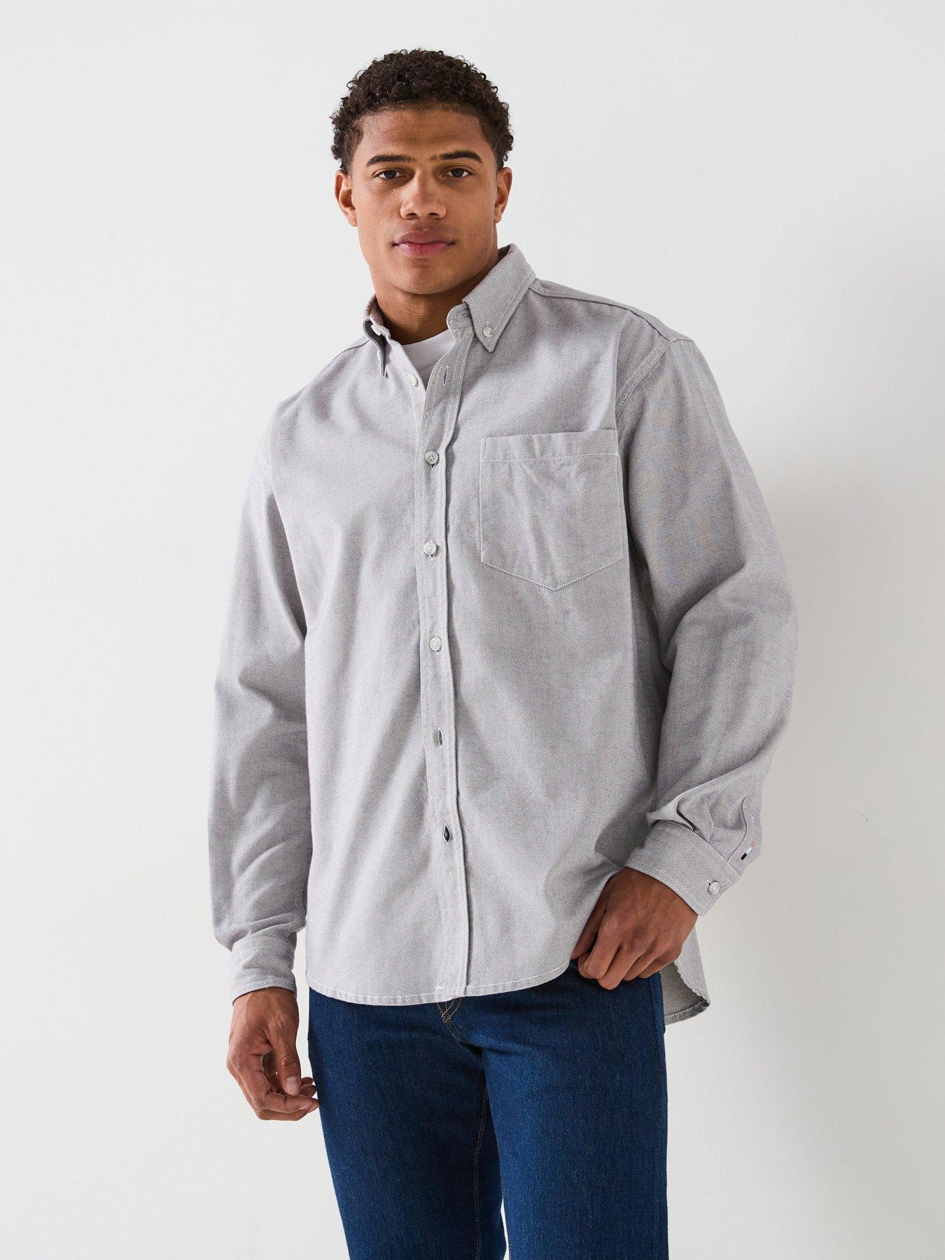undefined C-Olly Button Down Overshirt - Grey