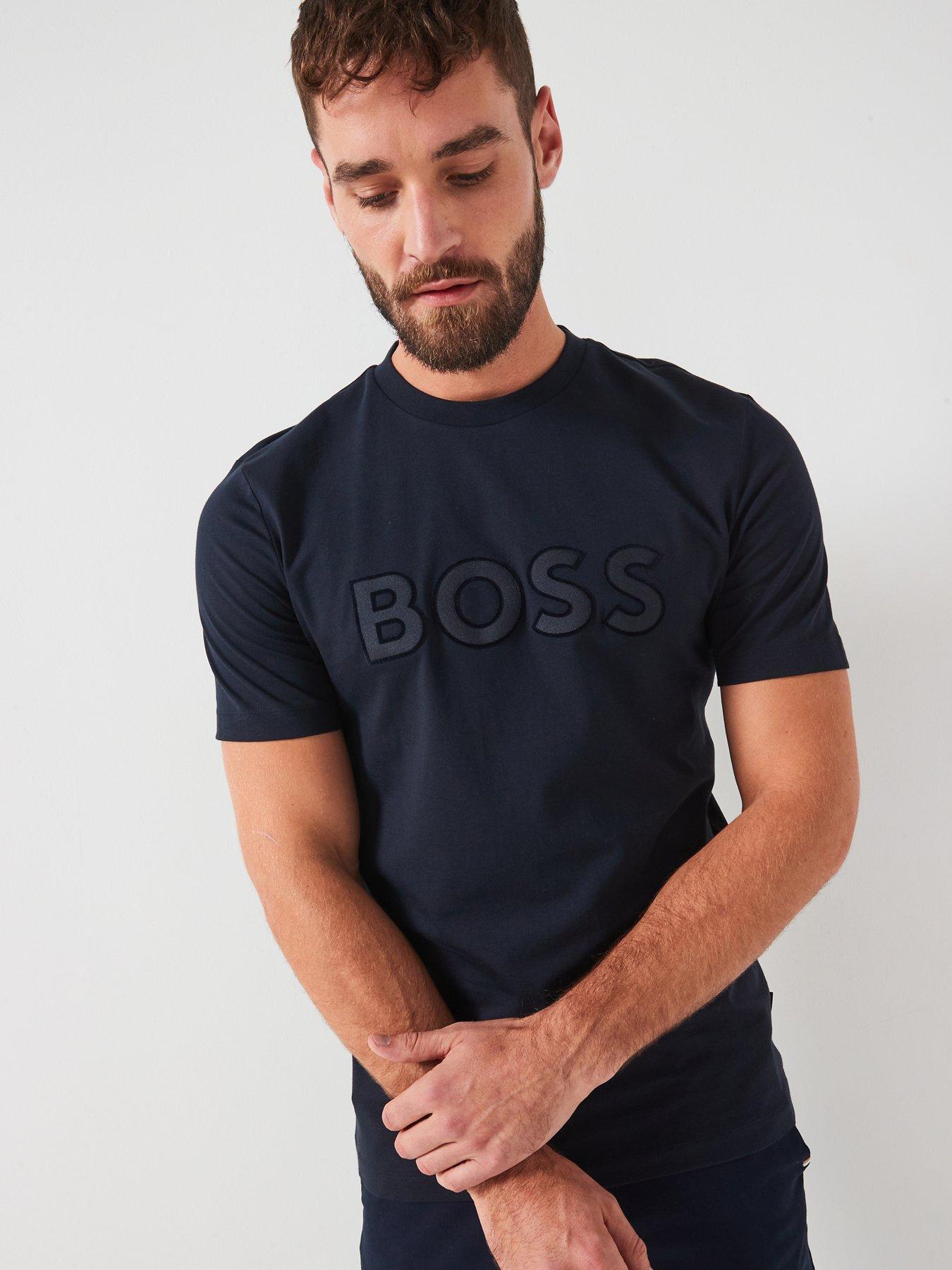 undefined C-Thompson 60 Regular Fit Satin Finish Logo T-Shirt - Navy