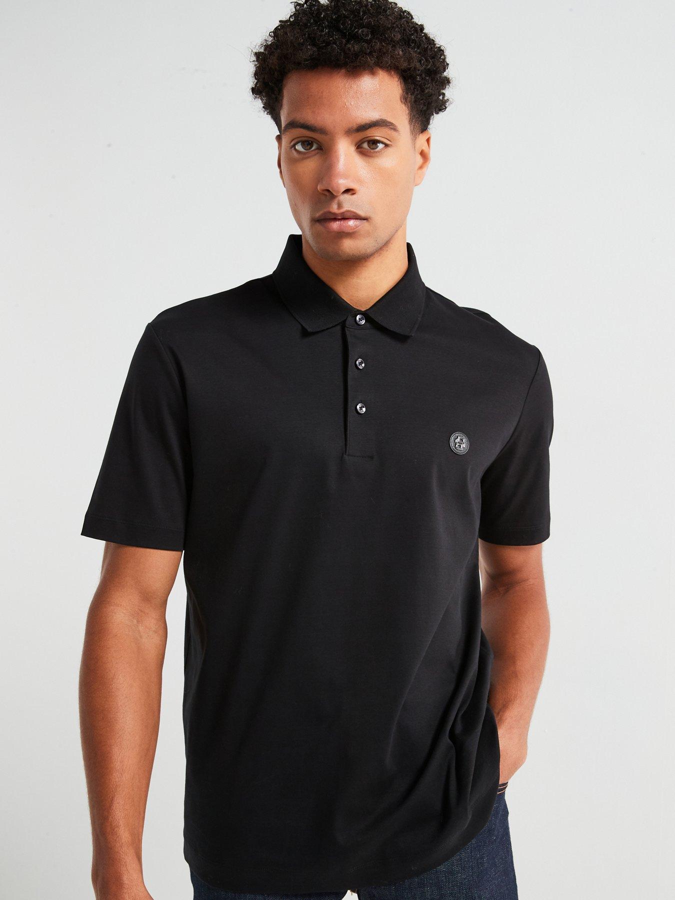 undefined C-Parris 01 Regular Fit Nikel Bb Logo Cotton Polo Shirt - Black