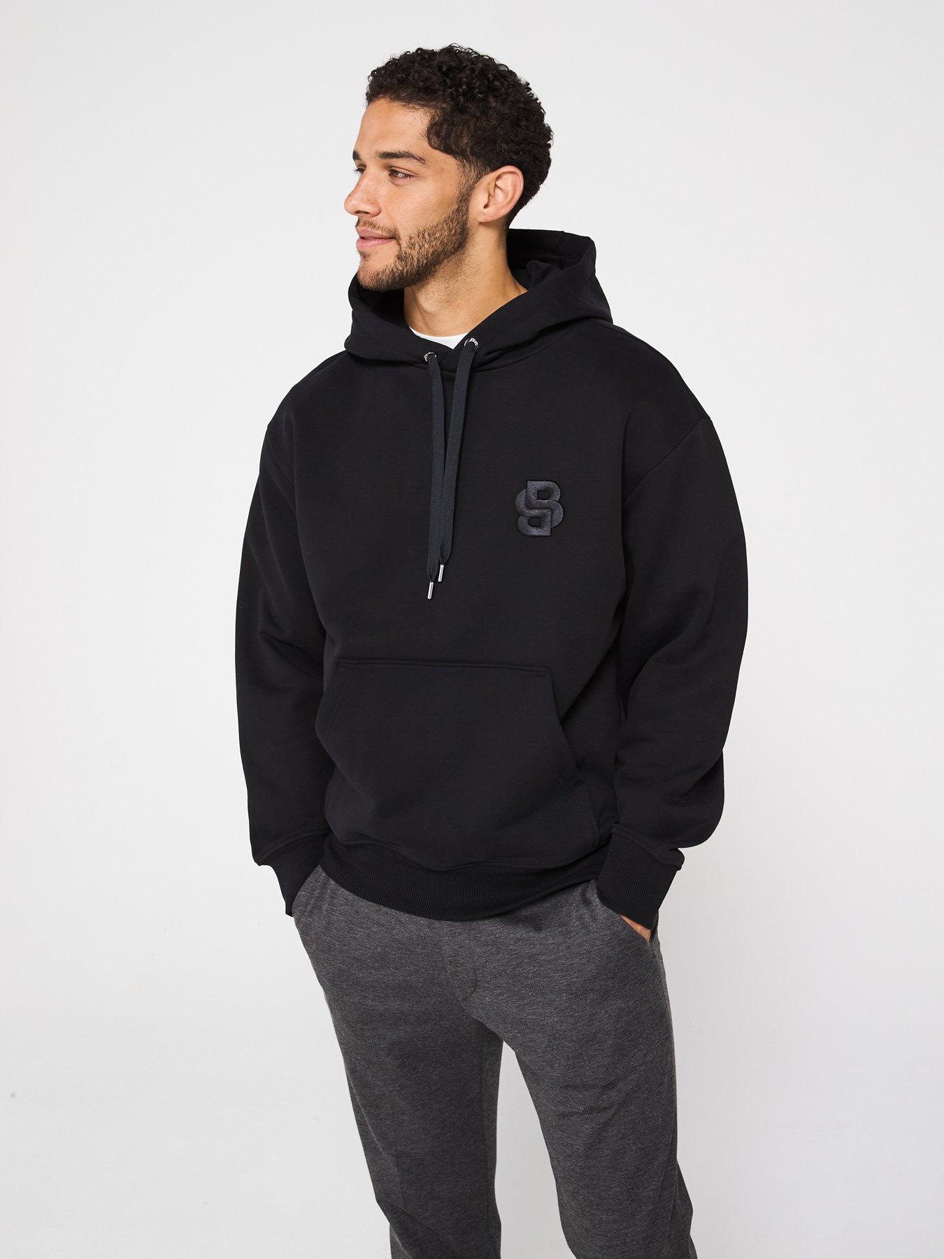 undefined C-Sullivan 23 Oversize Fit BB Logo Overhead Hoodie - Black