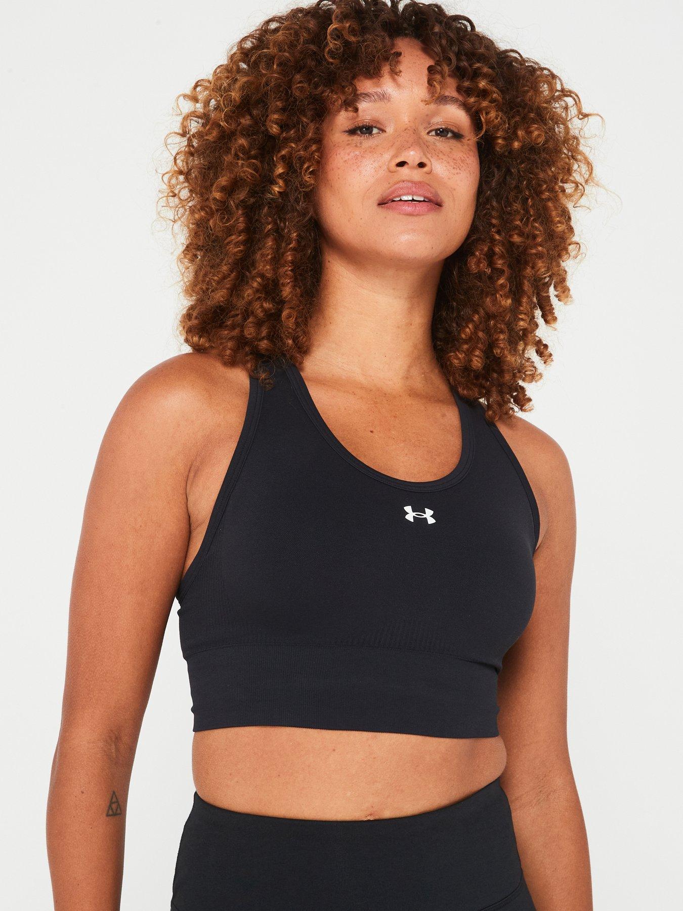 Under Armour Womens Training Vanish Seamless Mid Bra - Black, Black, Size M, Women