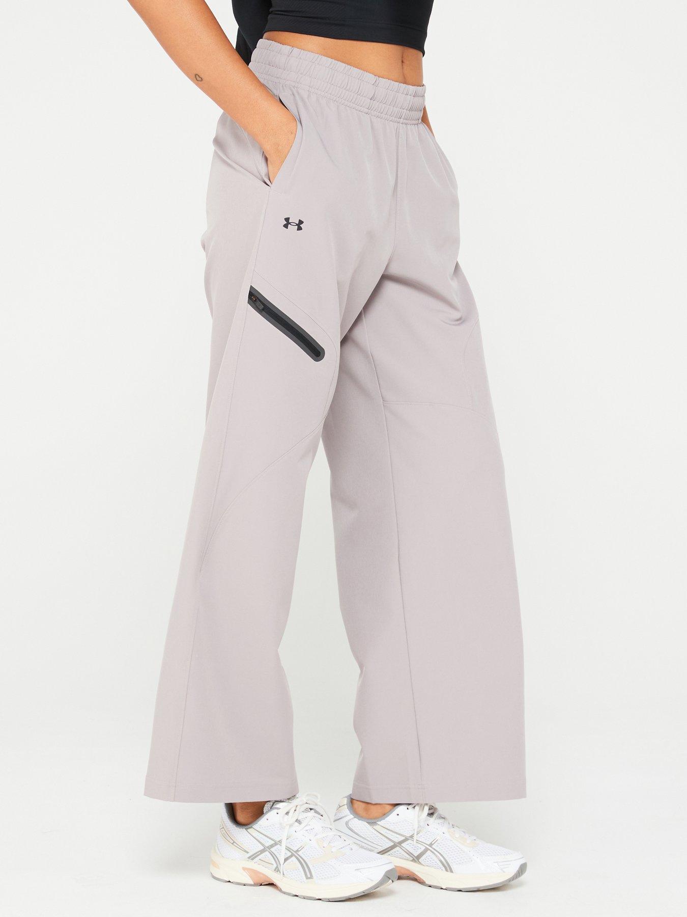 Under Armour Womens Lifestyle Unstoppable Woven Wide Leg Pants - Grey