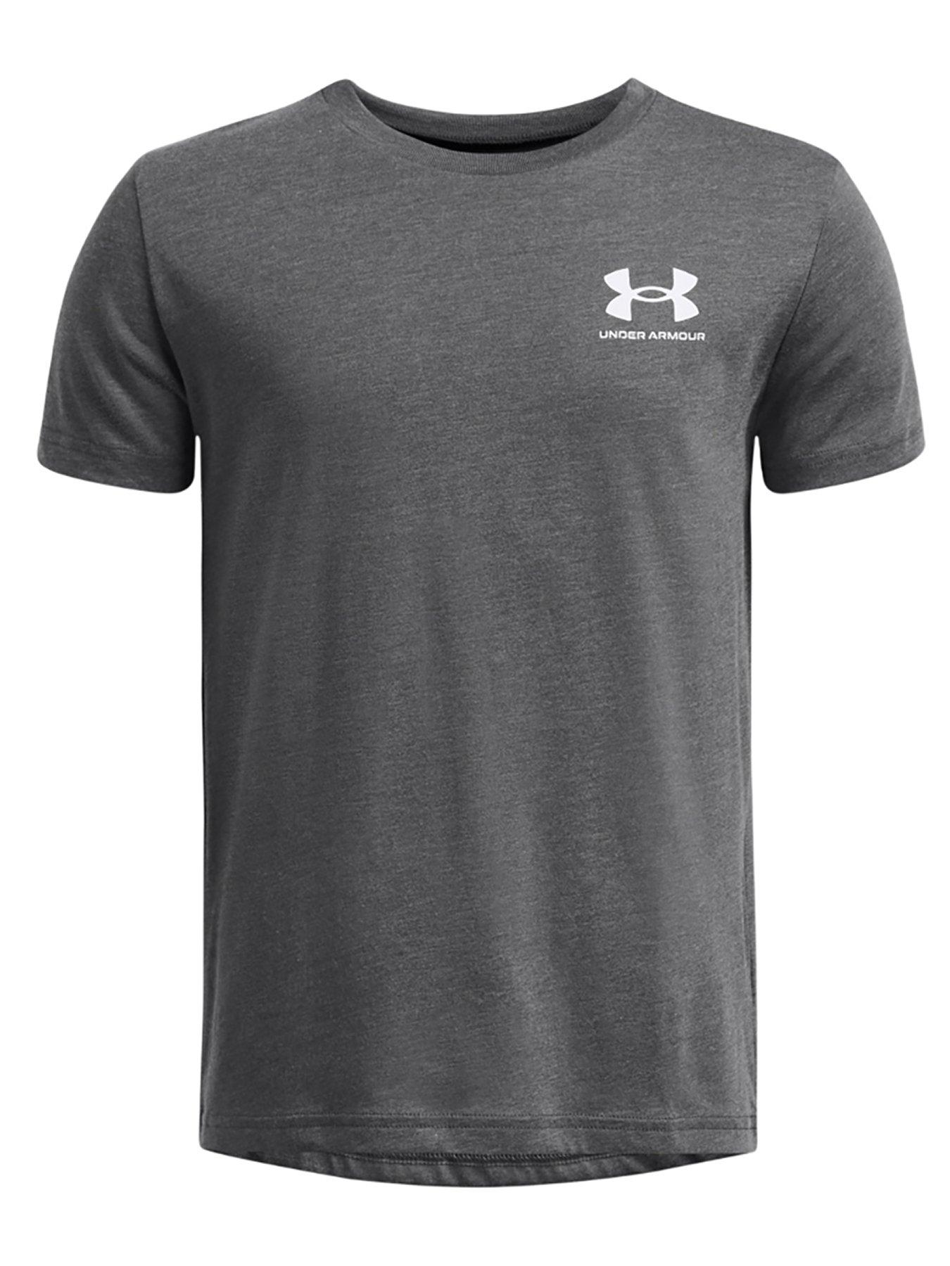 undefined Boys Training Sportstyle Left Chest Logo T-Shirt - Grey