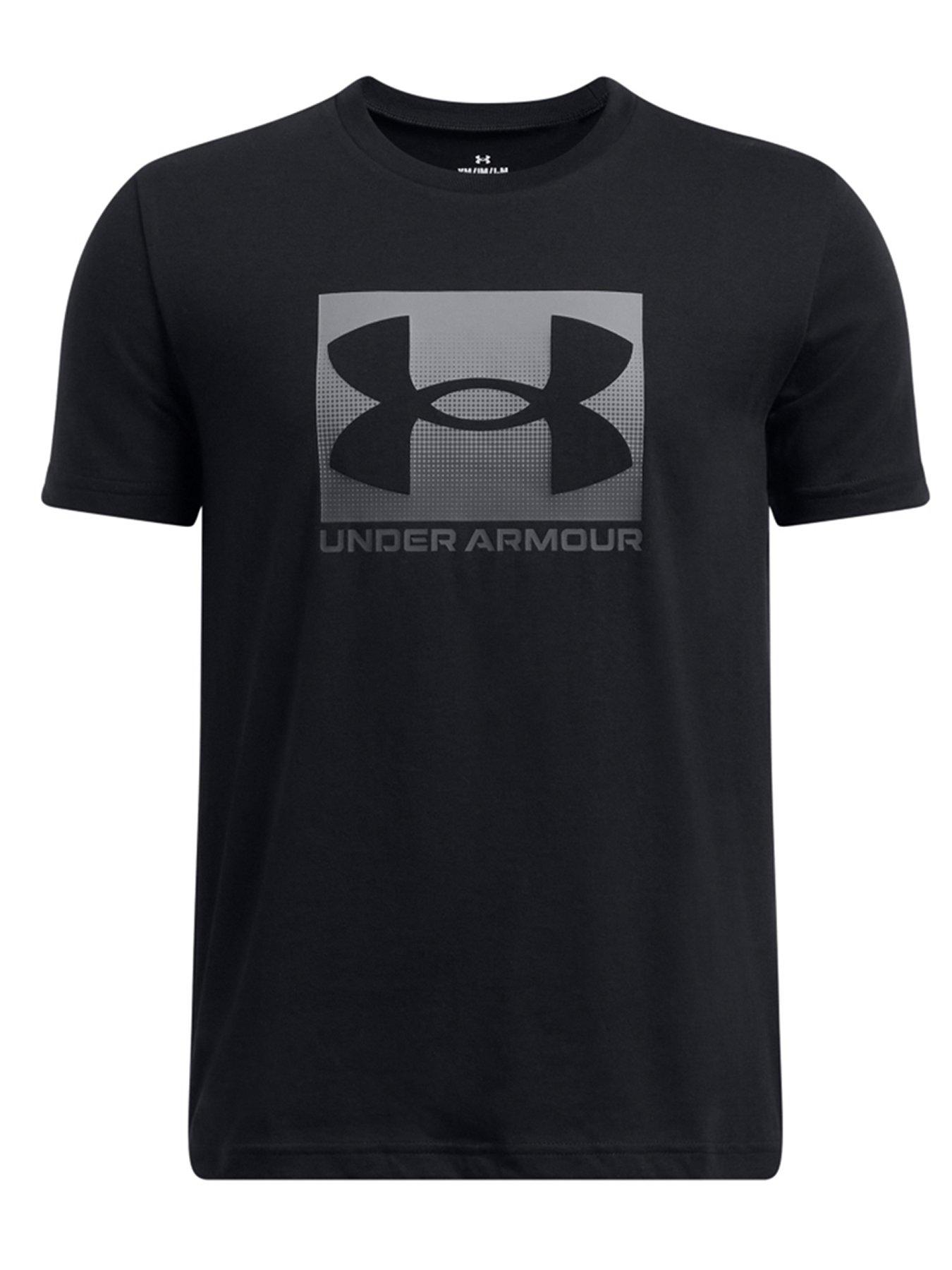 undefined Boys Training Boxed Sports Logo T-Shirt - Black