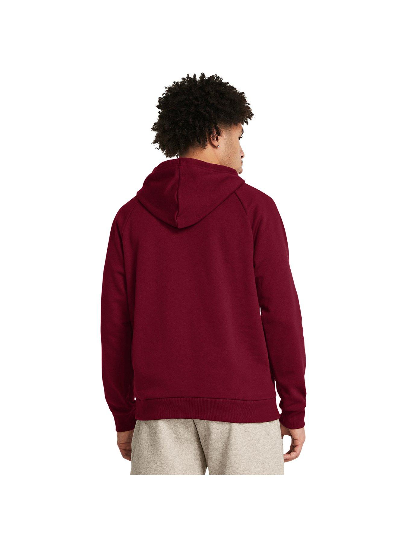 UNDER ARMOUR Mens Training Rival Fleece Hoodie Burgundy Very