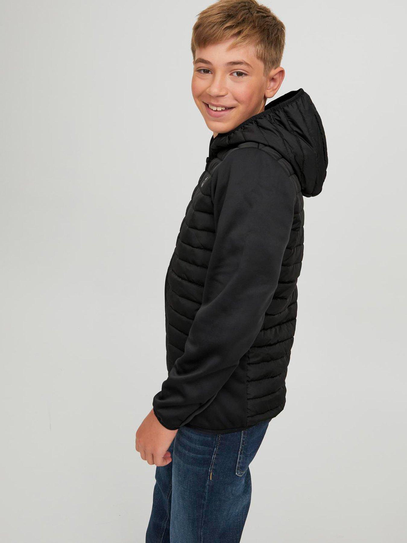 Image 2 of 5 of Jack & Jones Junior Boys Multi Quilted Lightweight Jacket - Black