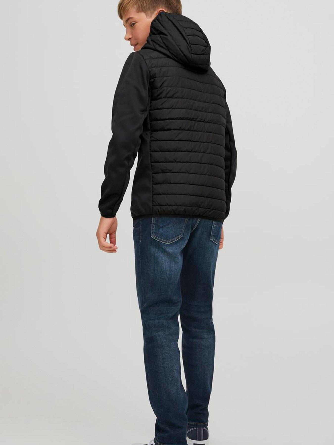 Image 3 of 5 of Jack & Jones Junior Boys Multi Quilted Lightweight Jacket - Black