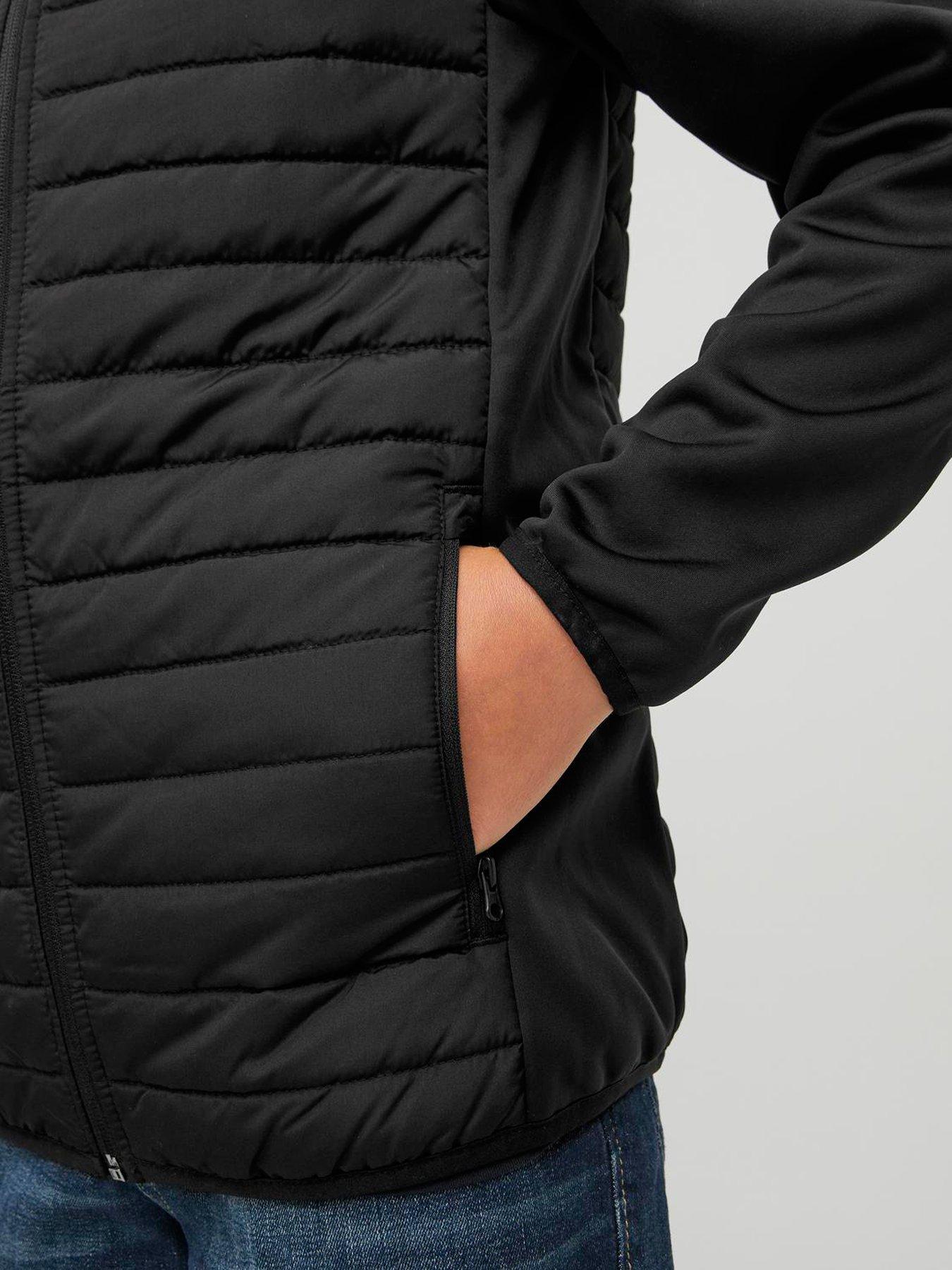 Image 4 of 5 of Jack & Jones Junior Boys Multi Quilted Lightweight Jacket - Black
