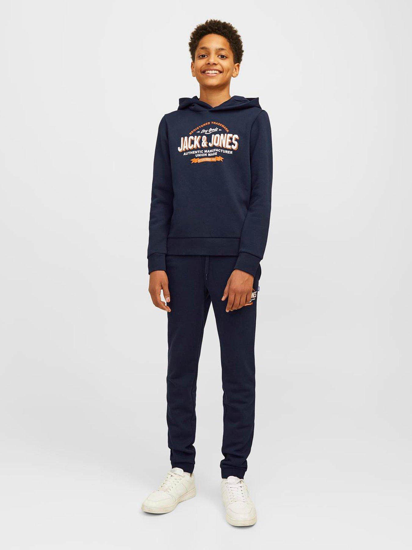 undefined Boys 2 Colour Logo Sweat Hoodie - Navy
