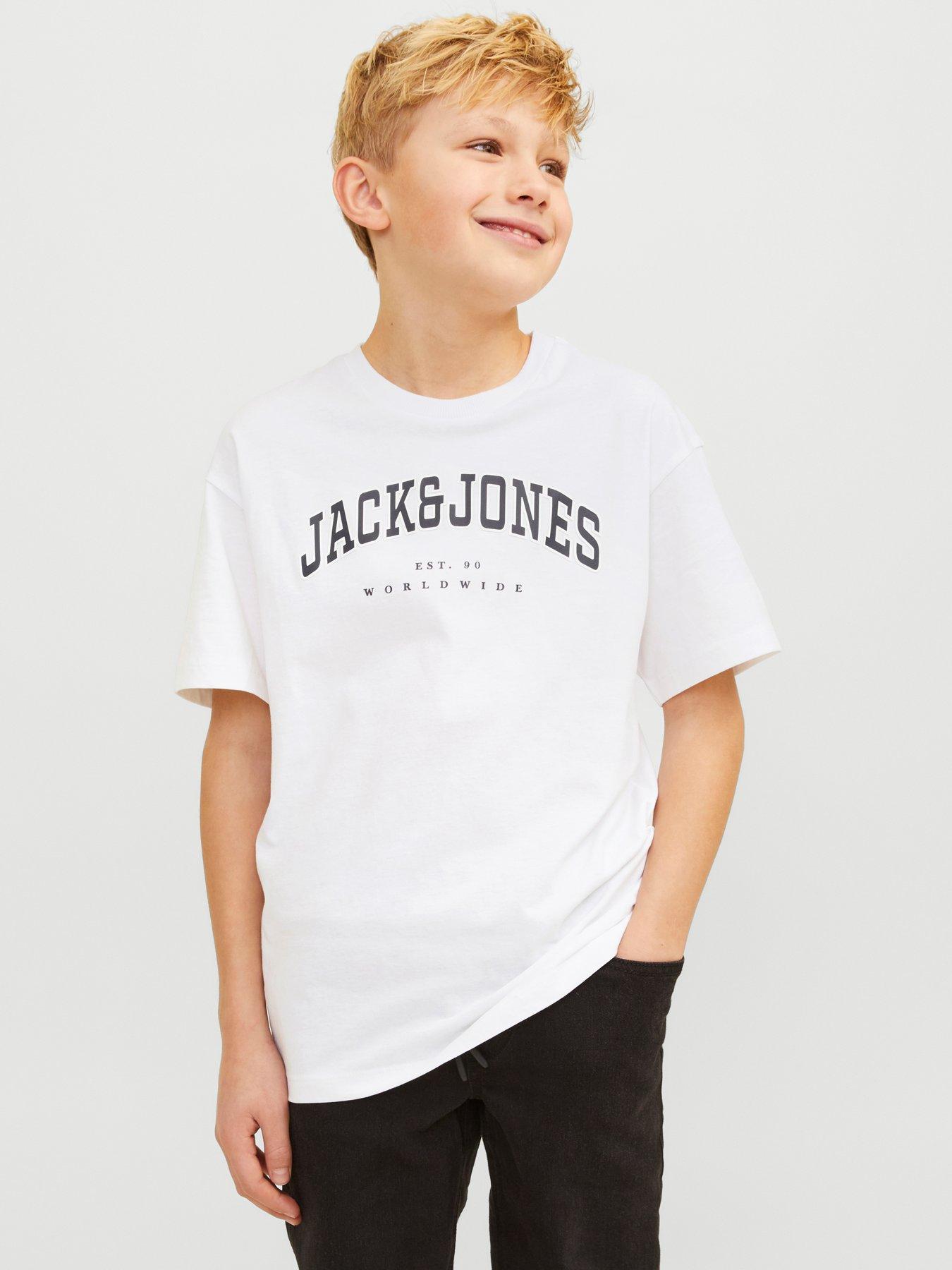 Image 5 of 5 of Jack & Jones Junior Boys Caleb Varsity T-Shirt - White