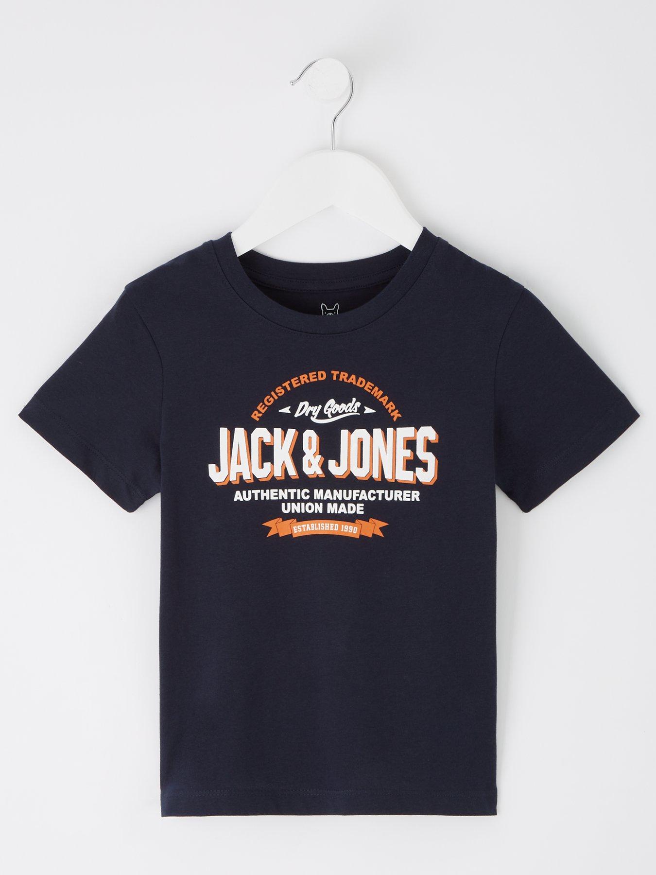 undefined Younger Boys 2 Colour Logo T-Shirt - Navy