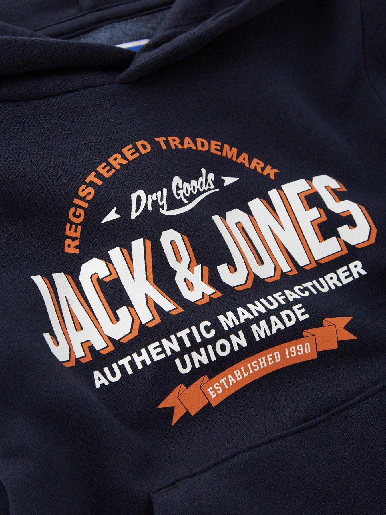 Image 3 of 4 of Jack & Jones Mini Younger Boys 2 Colour Logo Hoodie - Navy