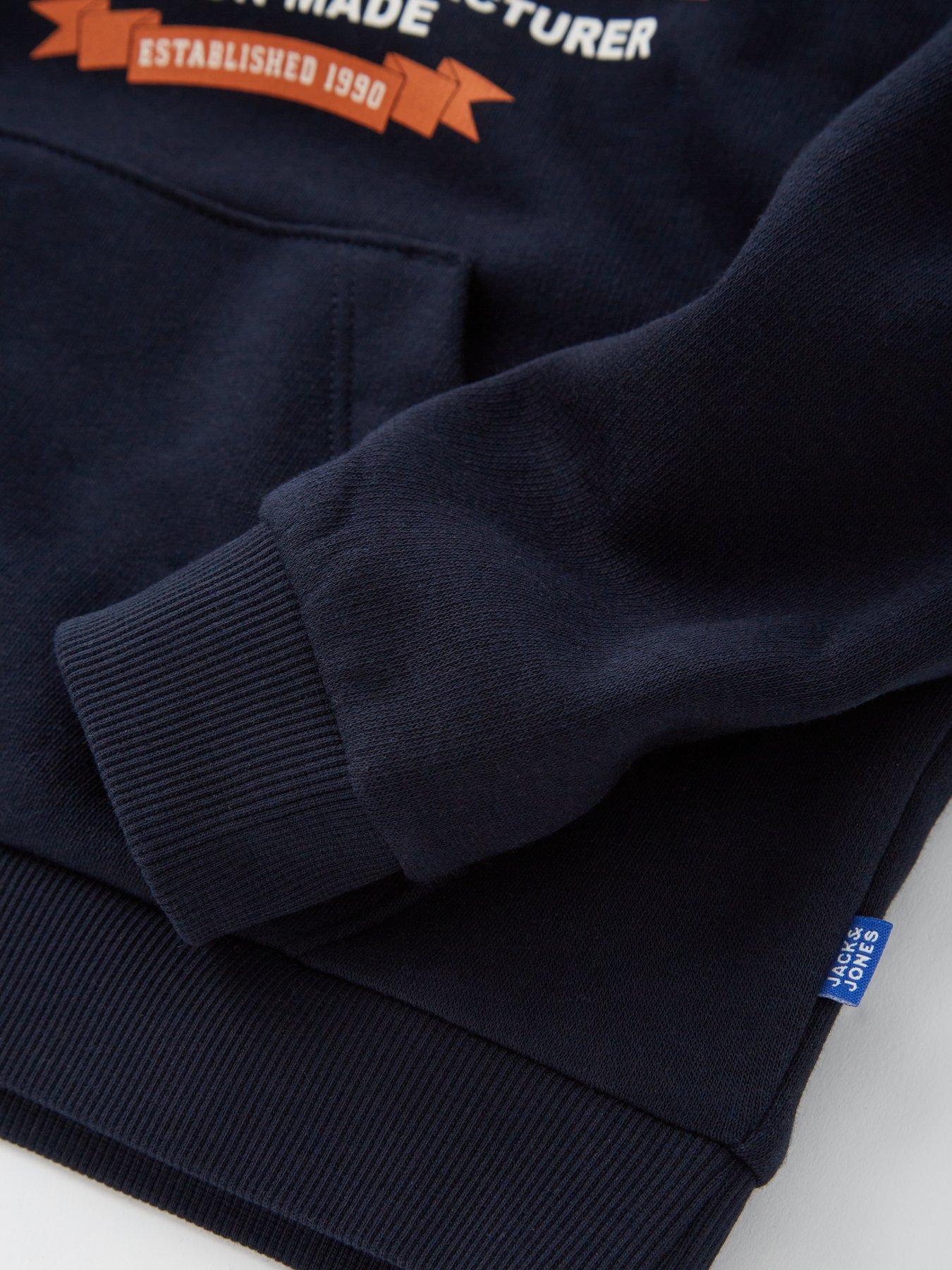 Image 4 of 4 of Jack & Jones Mini Younger Boys 2 Colour Logo Hoodie - Navy