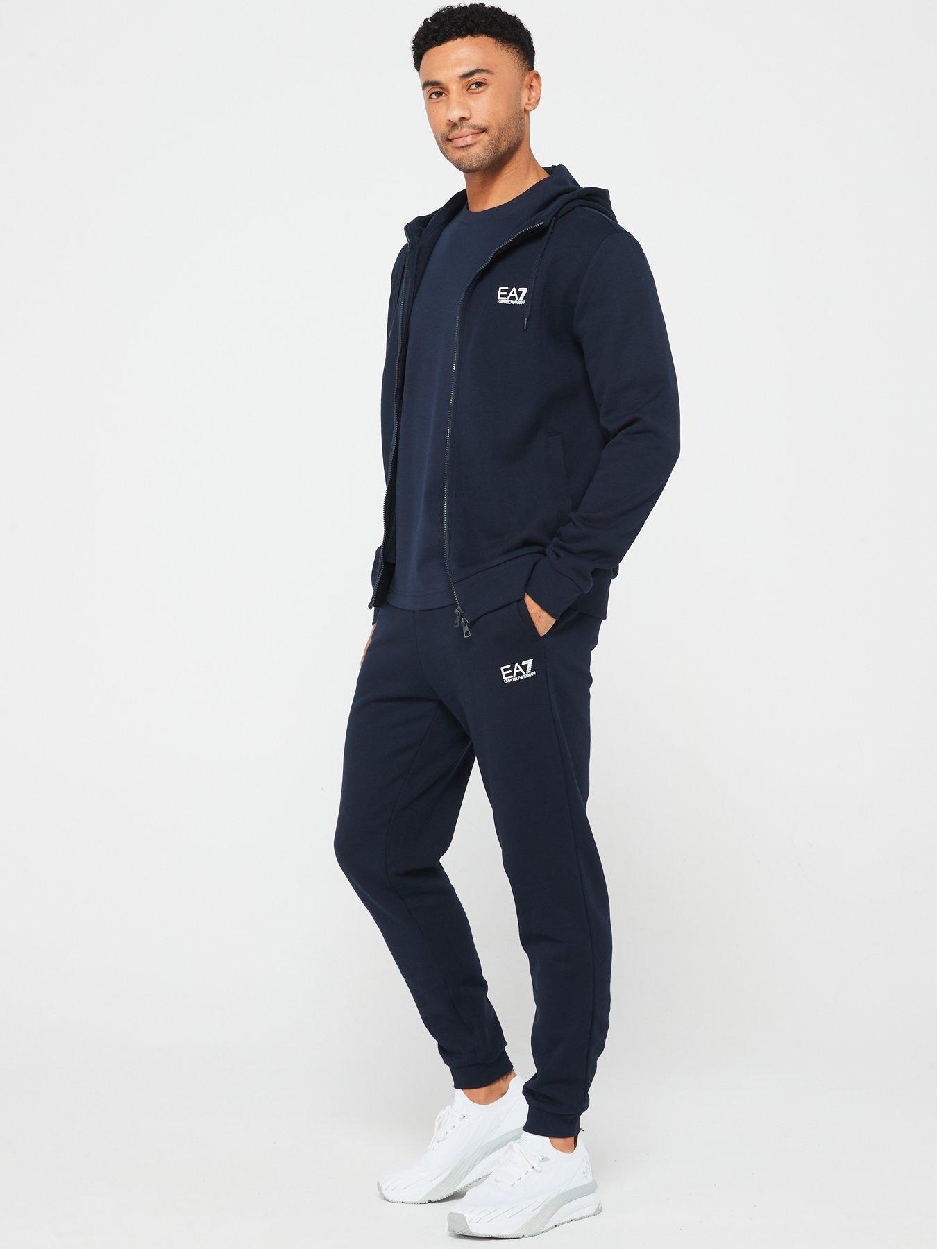 Image 3 of 4 of EA7 Emporio Armani Core Id Zip Hoodie Fleece Tracksuit - Dark Blue
