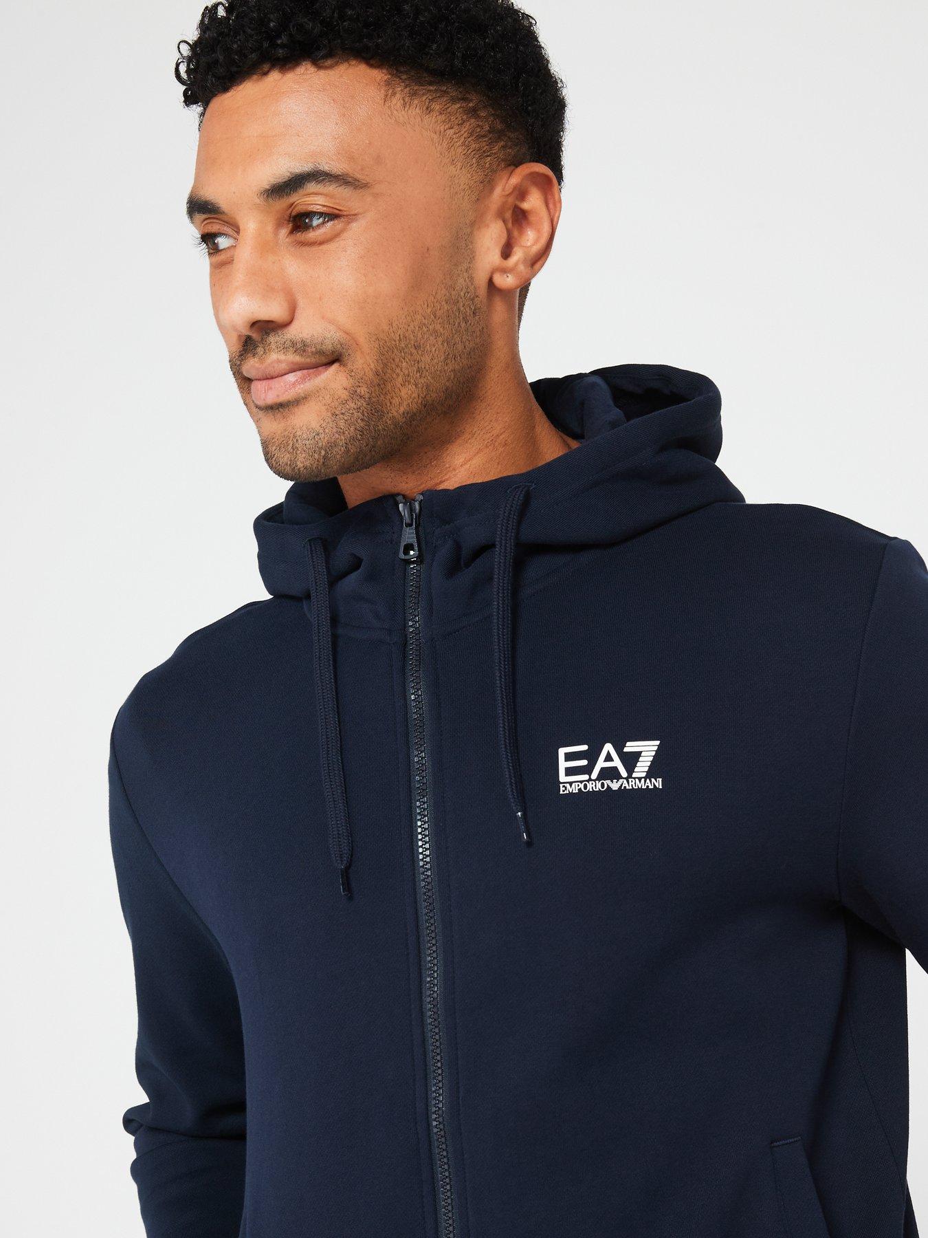 EA7 Emporio Armani Core Id Zip Hoodie Fleece Tracksuit Dark Blue Very