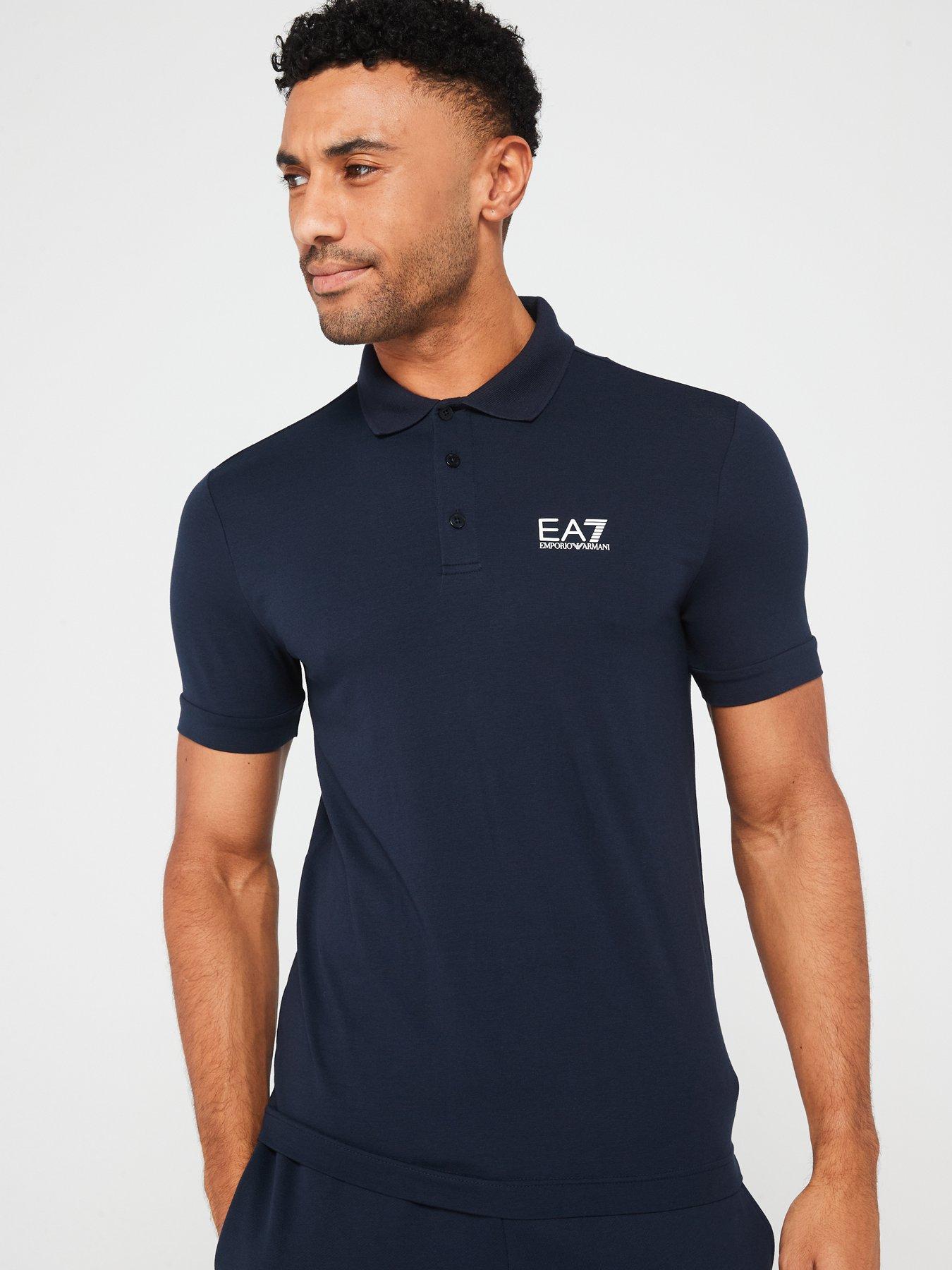 EA7 Emporio Armani Core Id Left Chest Logo Polo Shirt - Dark Blue, Dark Blue, Size L, Men