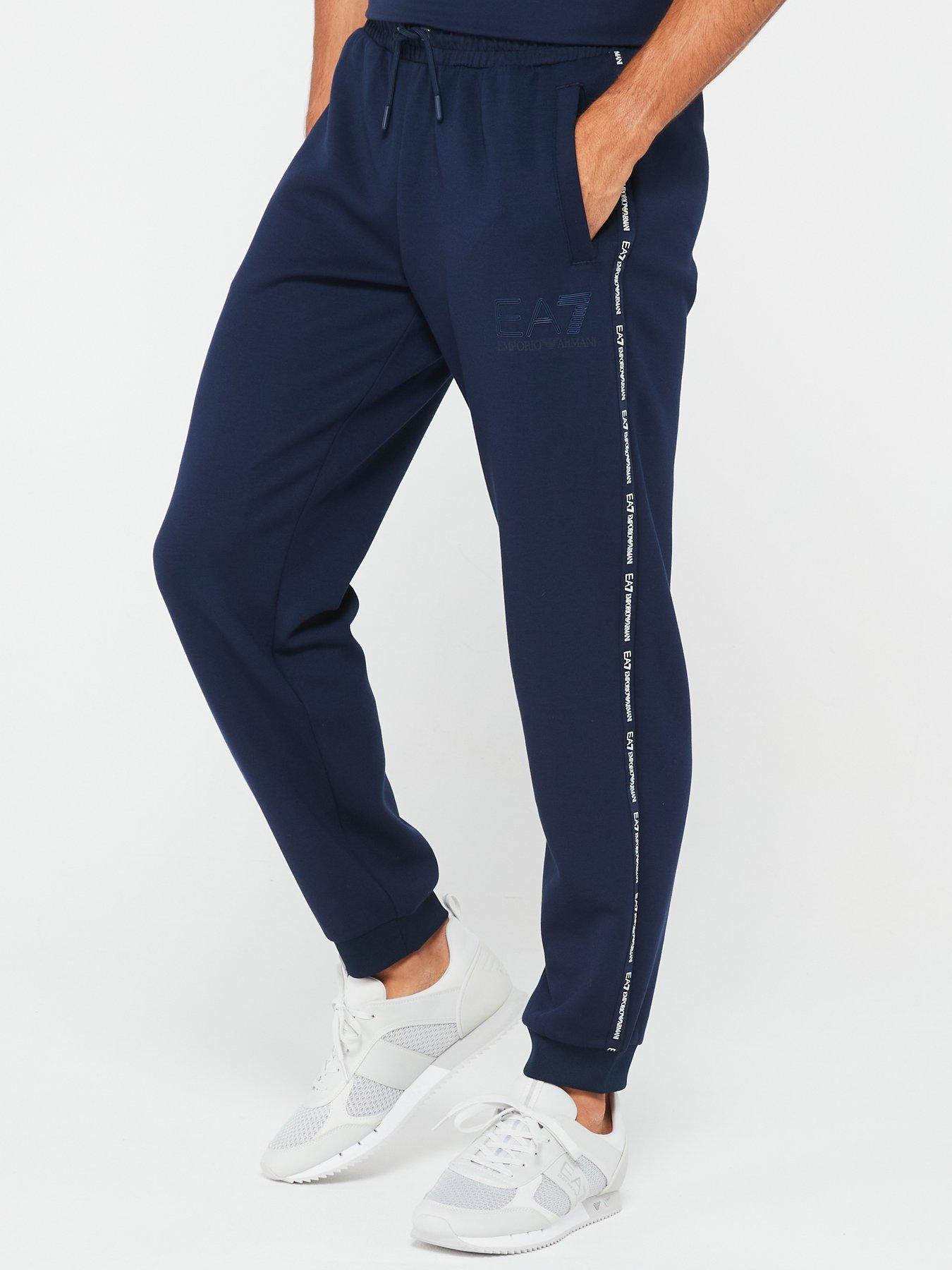undefined Mini Tape Logo Cuff Joggers - Navy