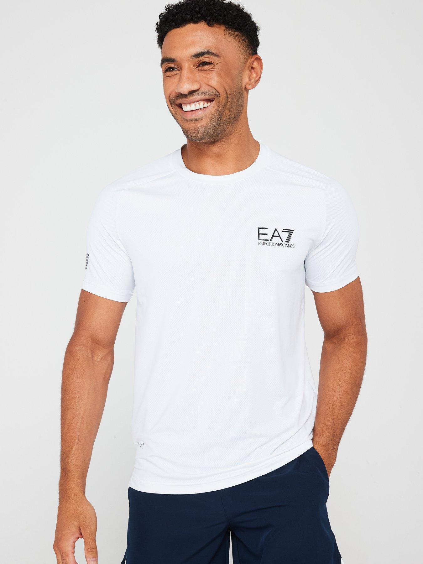 undefined Eagle Sleeve Logo Poly T-Shirt - White