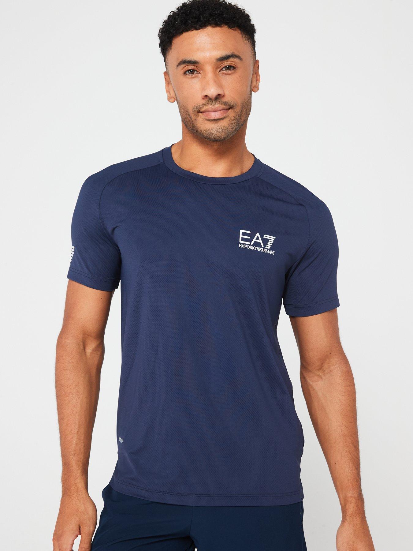 undefined Eagle Sleeve Logo Poly T-Shirt - Navy