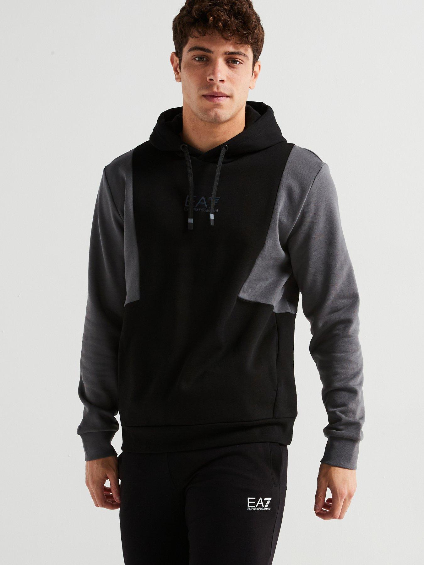 Ea7 emporio armani logo hoodie black hotsell